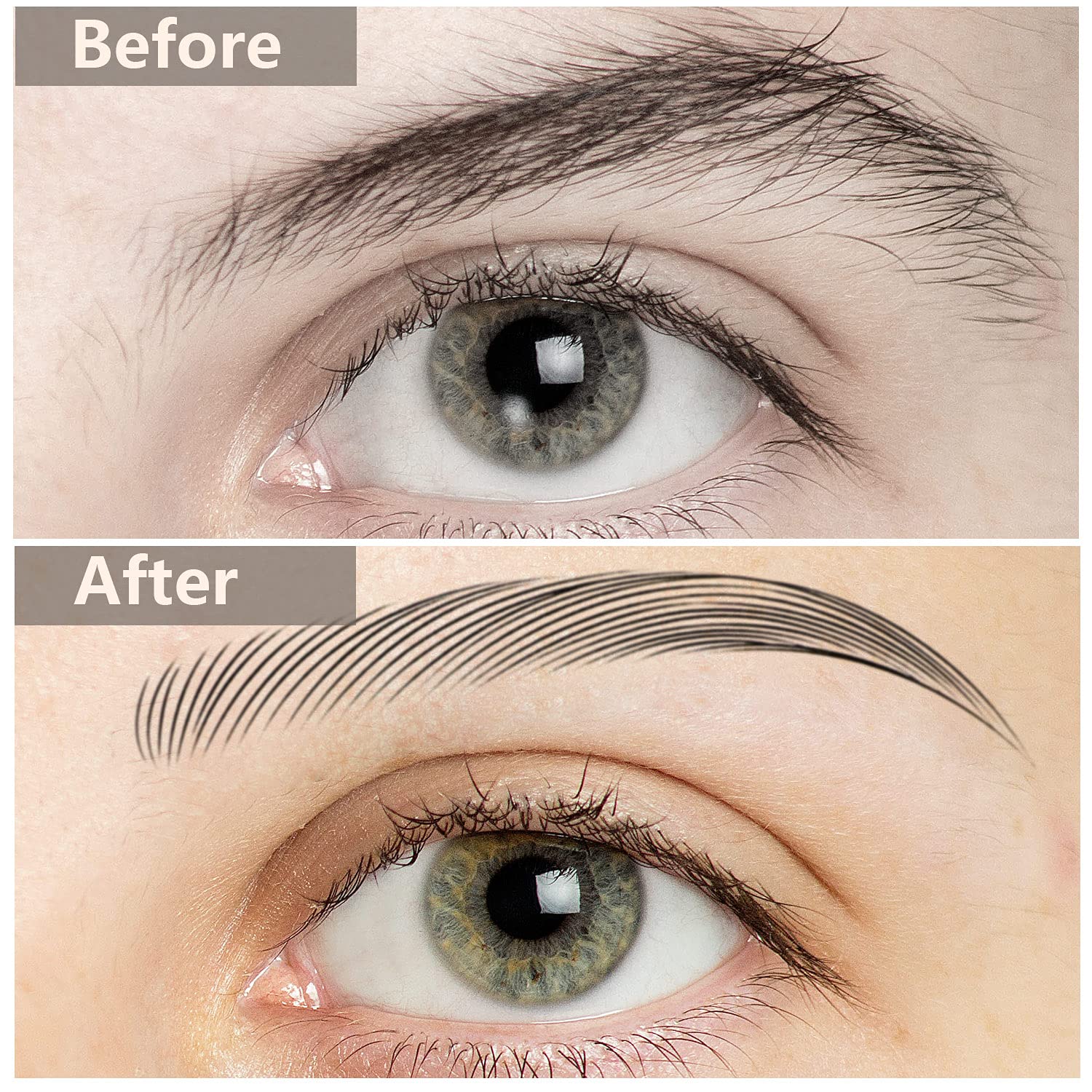 6 Sheets 4D Hair-Like Waterproof Eyebrow Stickers Eyebrow Transfers Stickers Grooming Shaping Eyebrow Sticker In Arch Style For