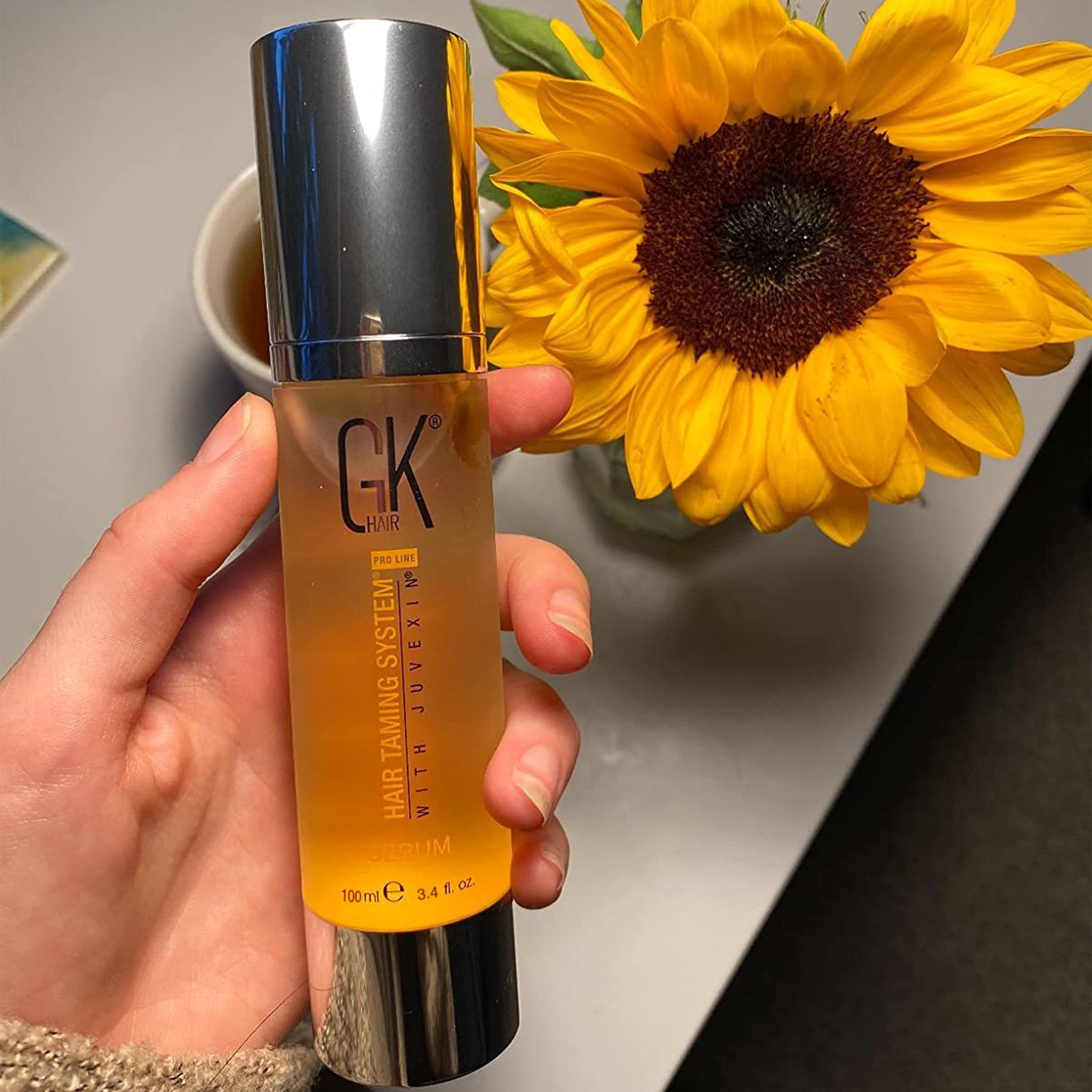 Global Keratin Gkhair Smoothing Serum - 100% Pure Organic Argan Oil 1.69 Fl. Oz Hydrating Strength Shine Dry Damaged Repair Anti