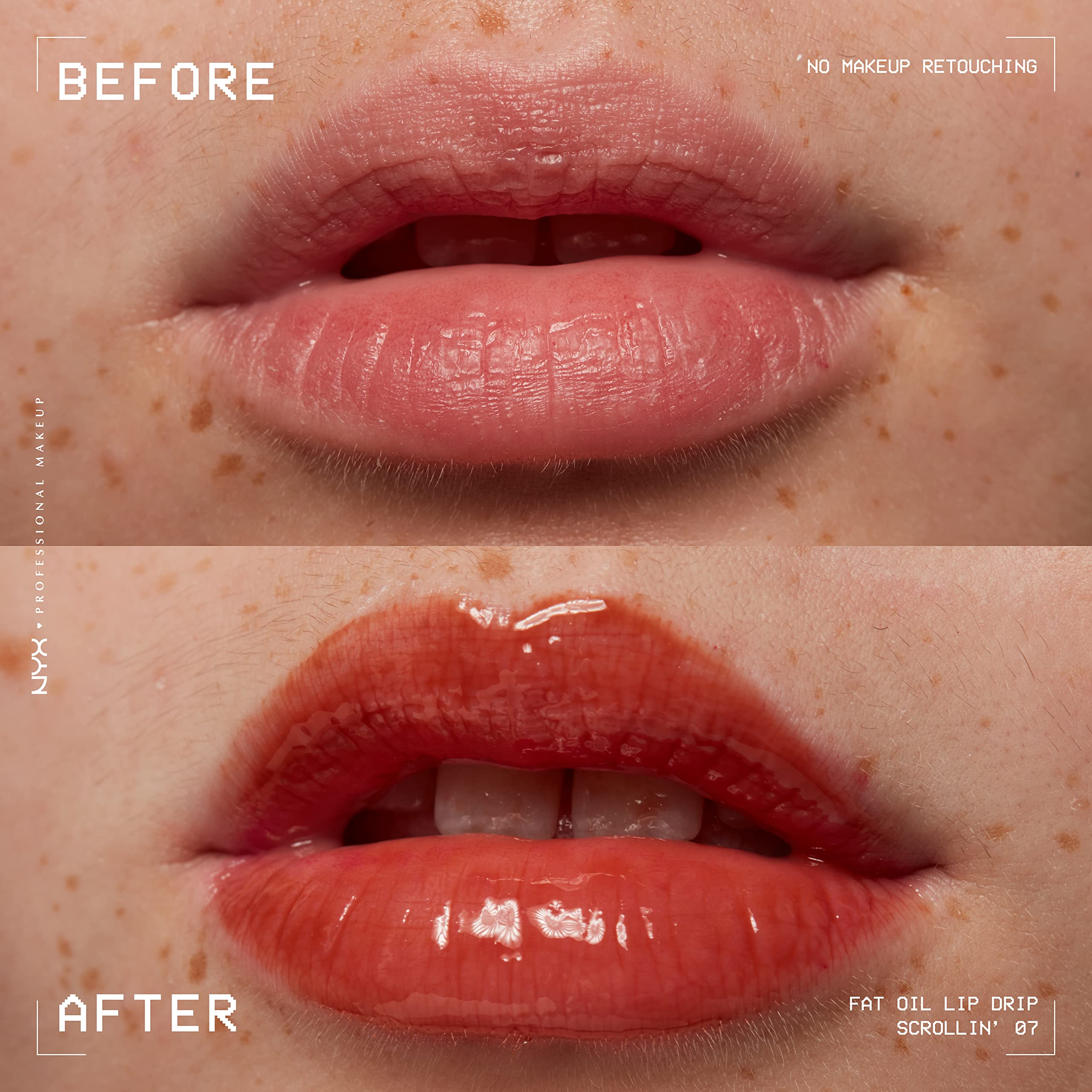NYX PROFESSIONAL MAKEUP Fat Oil Lip Drip, Moisturizing, Shiny and Vegan Tinted Lip gloss - Scrollin (Deep caramel)