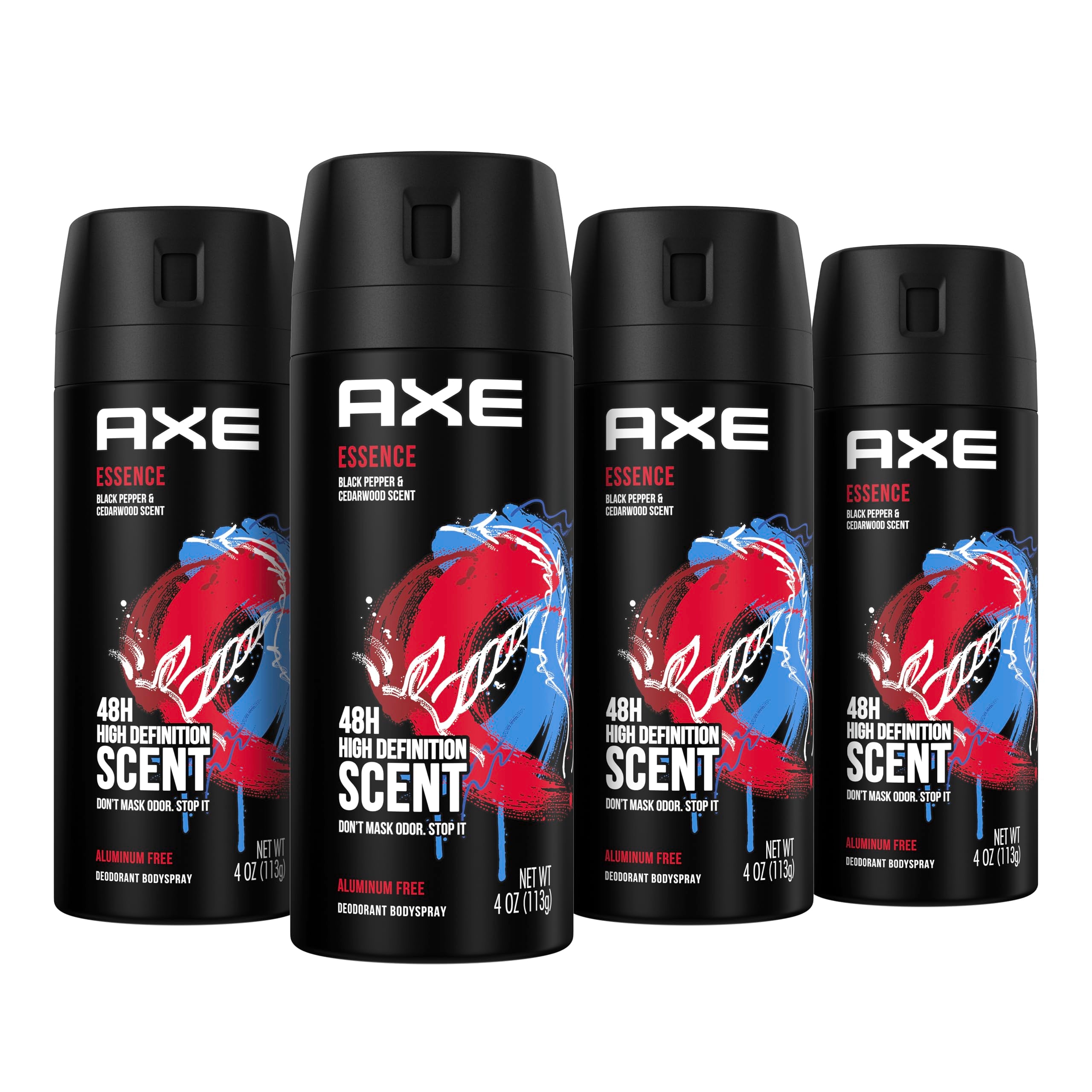 AXE Body Spray Deodorant for Long Lasting Odor Protection Essence Black Pepper & Cedarwood Men 's Deodorant Formulated Without A