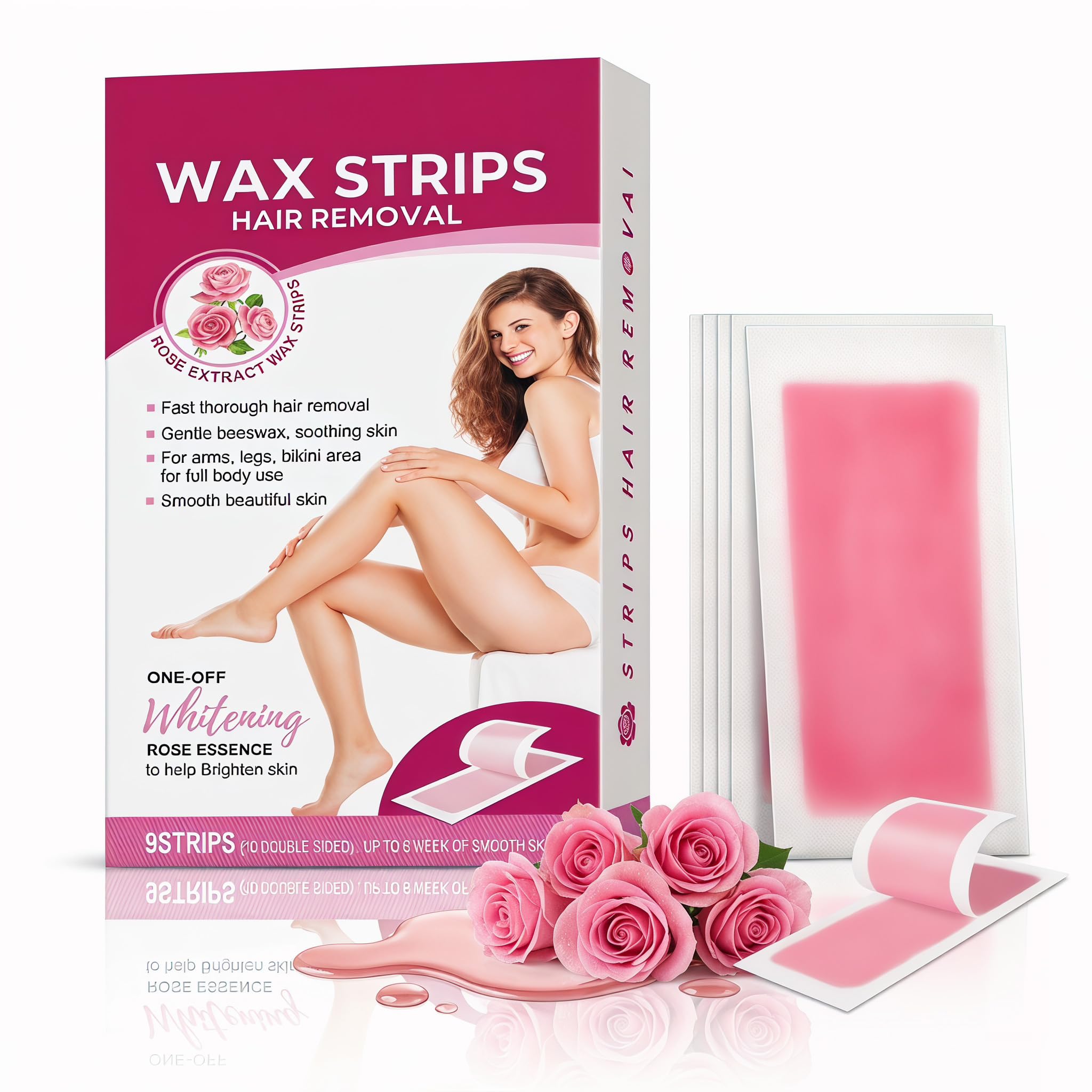 Wax Strips, Facial Hair Removal Wax Paper, Natural Formula, Gentle on Skin, Upper Lip & Eyebrow Hair Removal, Beauty Waxing Stri