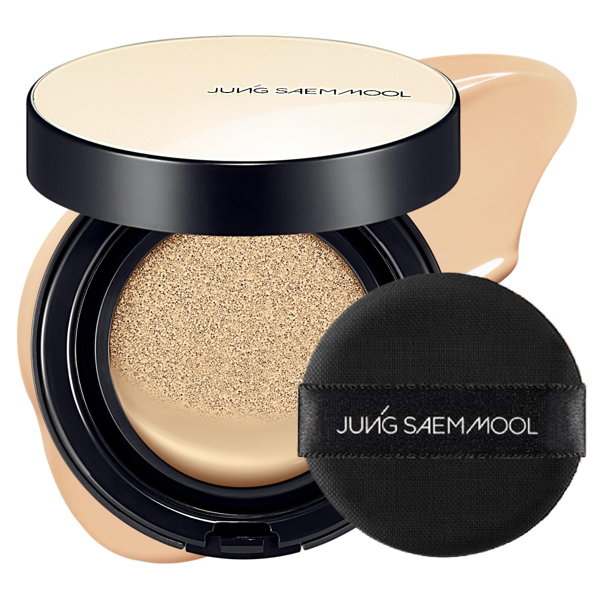 JUNG SAEM MOOL Essential Skin Nuder Cushion 19W Light 0.49 Fl Oz, No Refill, Natural Radiant Finish Cushion Foundation with Buil