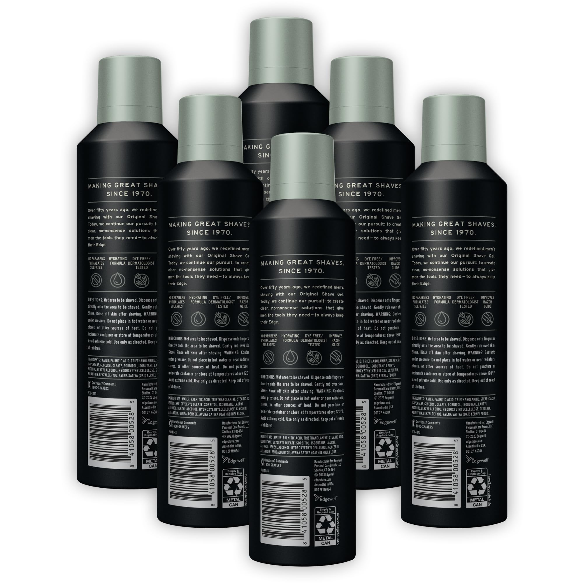 Edge Shaving Gel for Men, Ultra Sensitive with Colloidal Oatmeal, (6 Pack) - Shave Gel For Men That Moisturizes, Protects and So