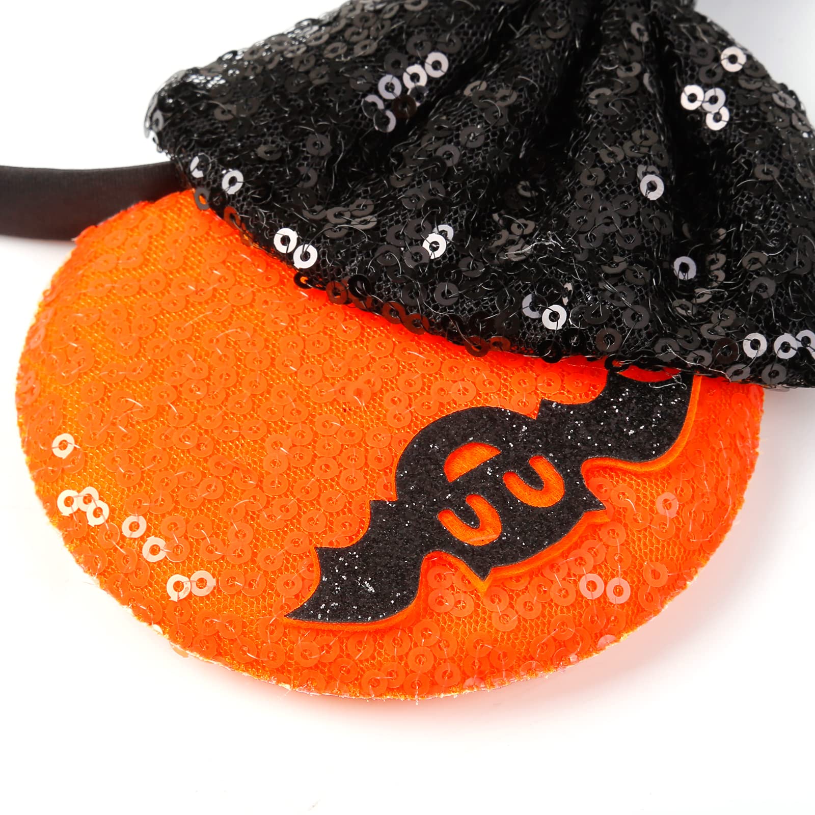 Wovowovo Mouse Ears Bow Headbands For Women, Halloween Decoration Glitter Hairbands Party Princess Cosplay Costume Hair Accessor