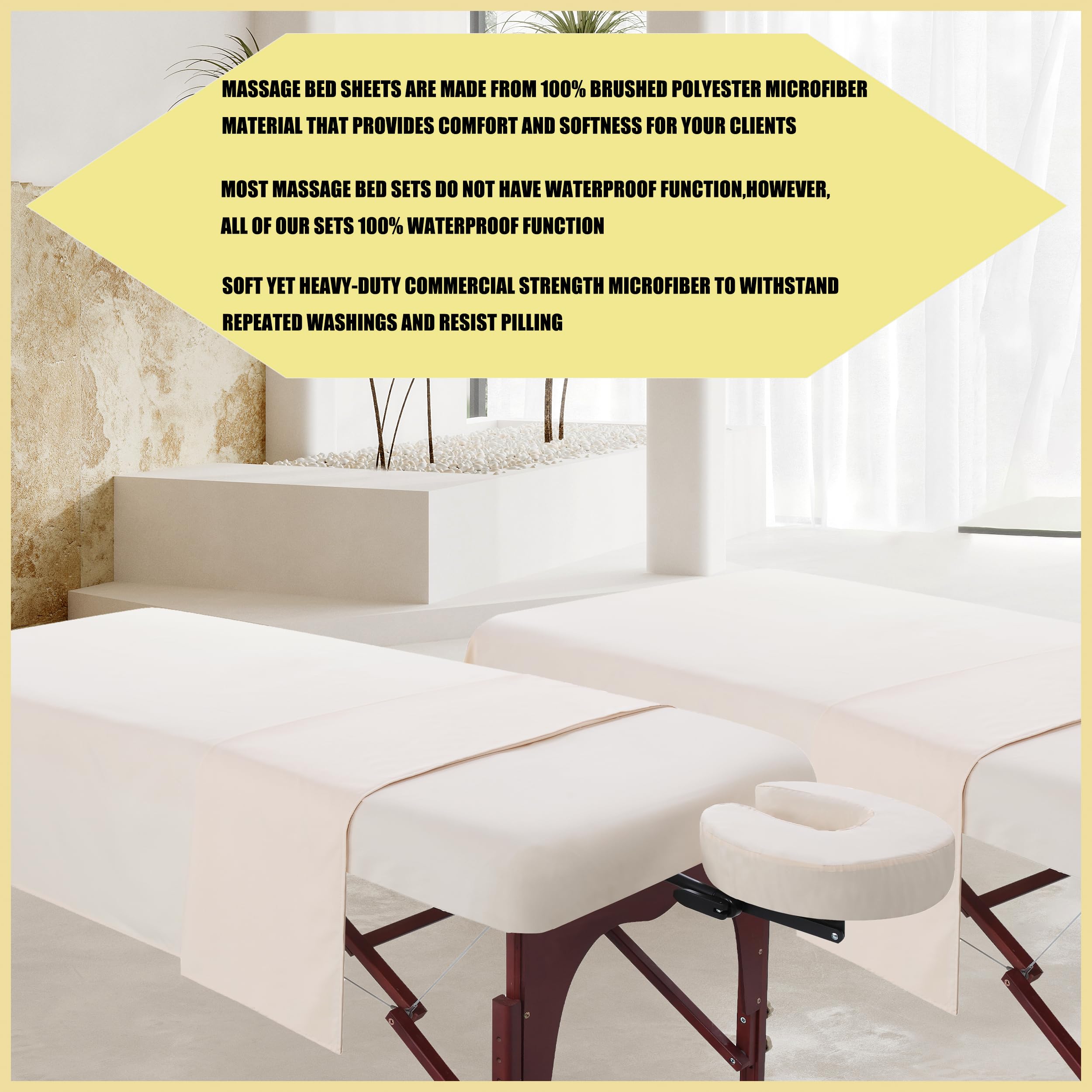 Gasiyu 2 Sets Microfiber Massage Table Sheet Sets - 3 Pcs Massage Bed Cover, Soft Wrinkle Free, Includes Fitted Sheet, Face Crad