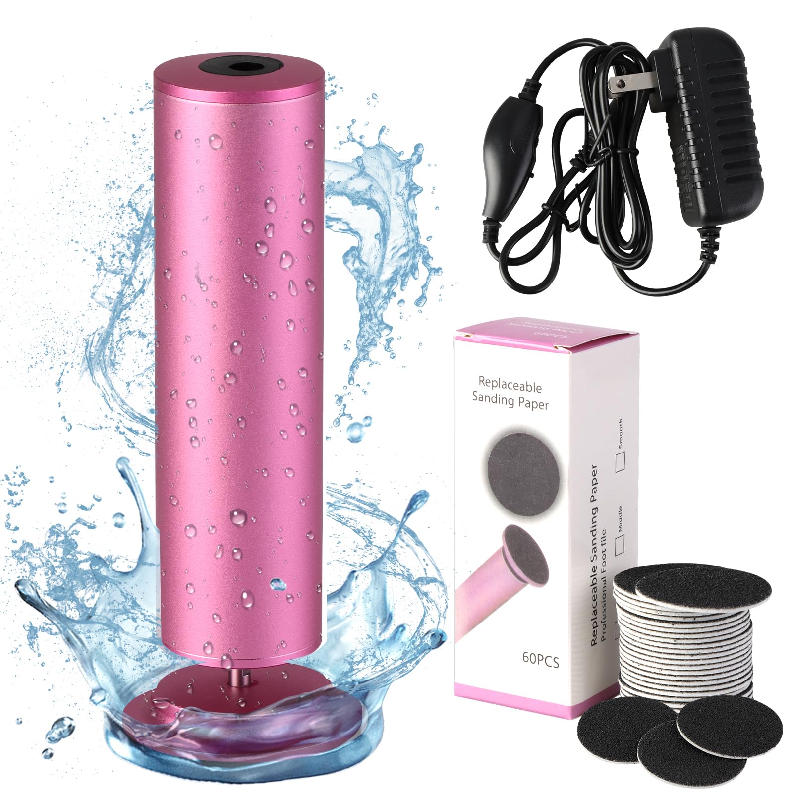 Electric Foot Filer-Electric Foot Callus Remover, Callus Remover for Feet, Dermave Electric Foot Callus Remover, 60pcs Snding Di