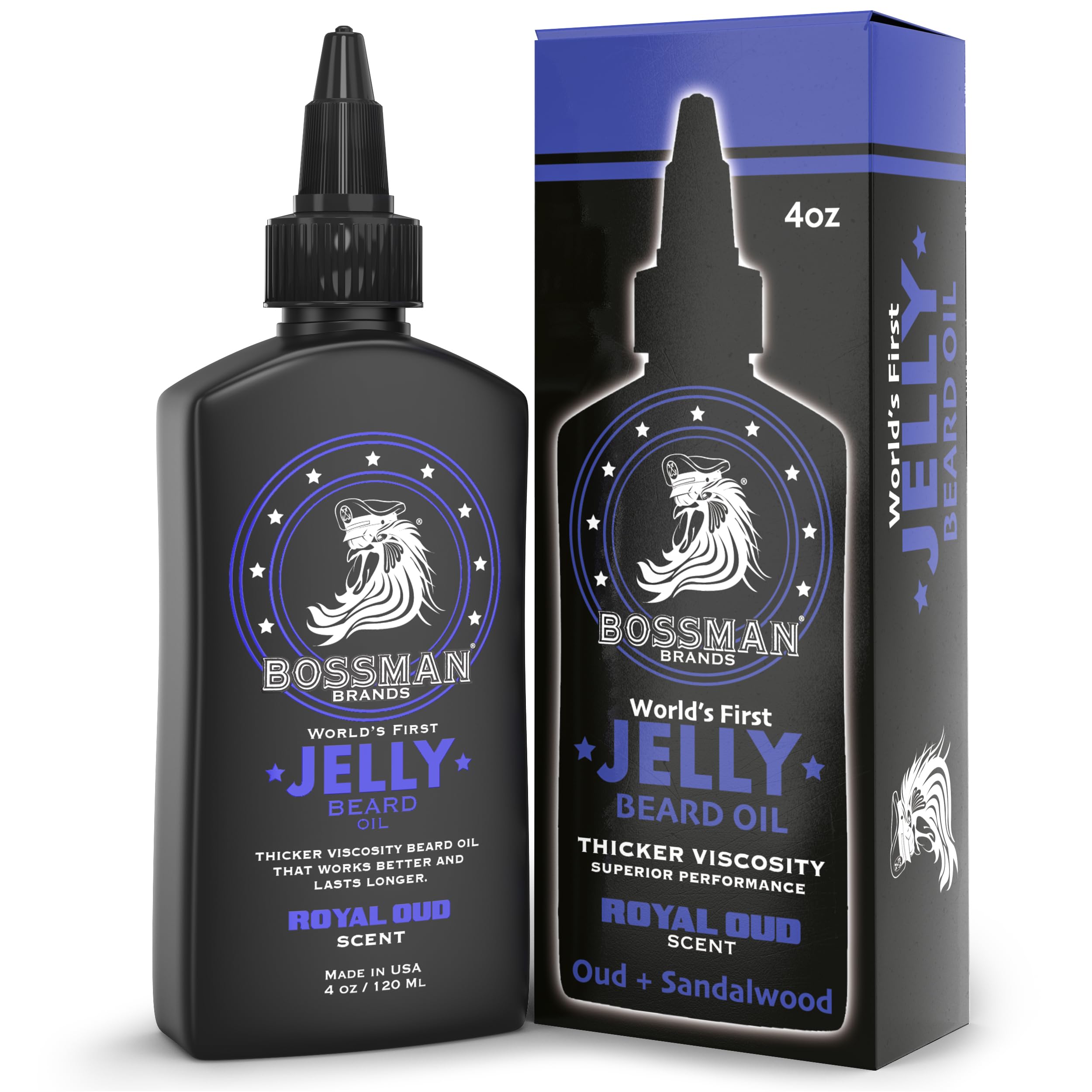 Bossman Beard Oil Jelly (4oz) - Beard Growth Softener, Moisturizer Lotion Gel with Natural Ingredients - Beard Growing Product (