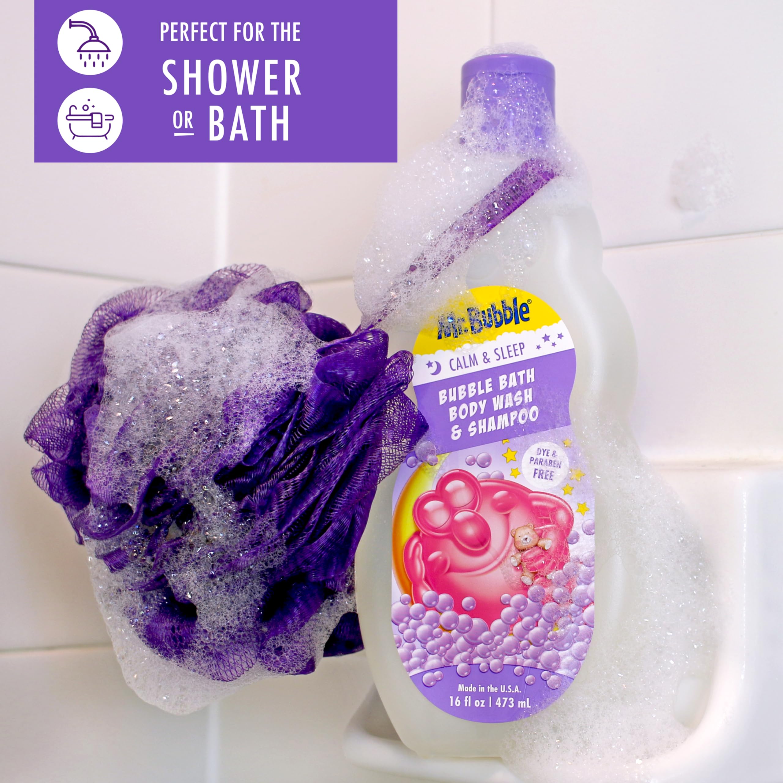 Mr. Bubble Calm And Sleep 3In1 Bubble Bath, Body Wash & Shampoo, 16 Oz., Pack Of 4