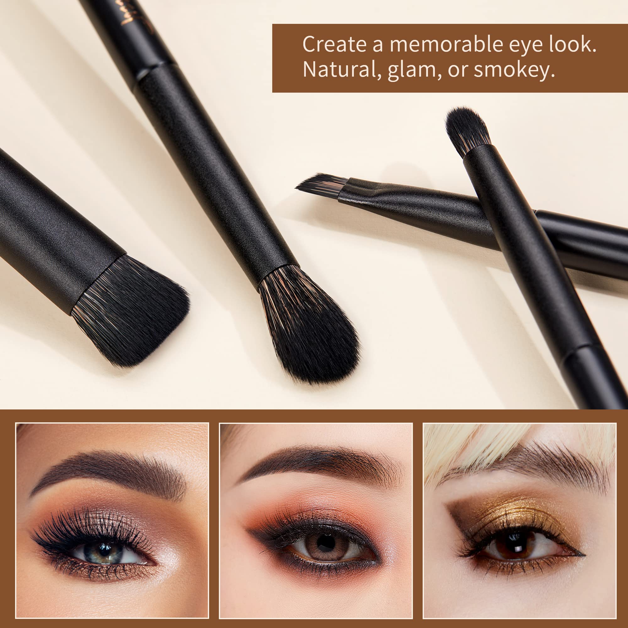 Makeup Brushes Set Jessup Make Up Brushes 14Pcs Black Kabuki Foundation Eyeshadow Contour Concealer Powder Eyeliner Crease Eyebr