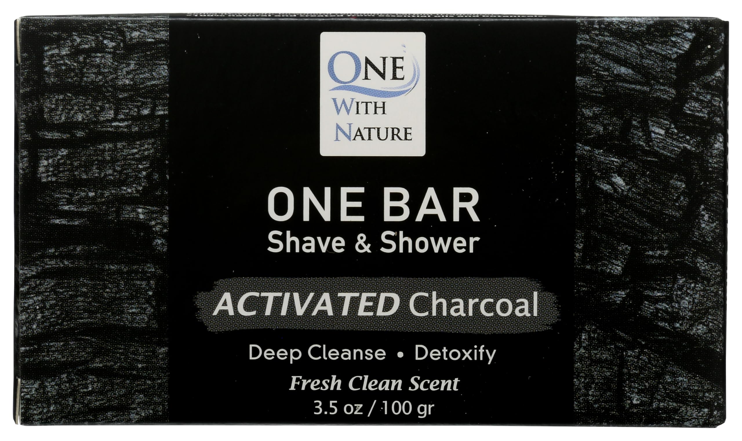 One Bar Shave & Shower Detox Activated Charcoal One With Nature 3.5 oz Bar Soap