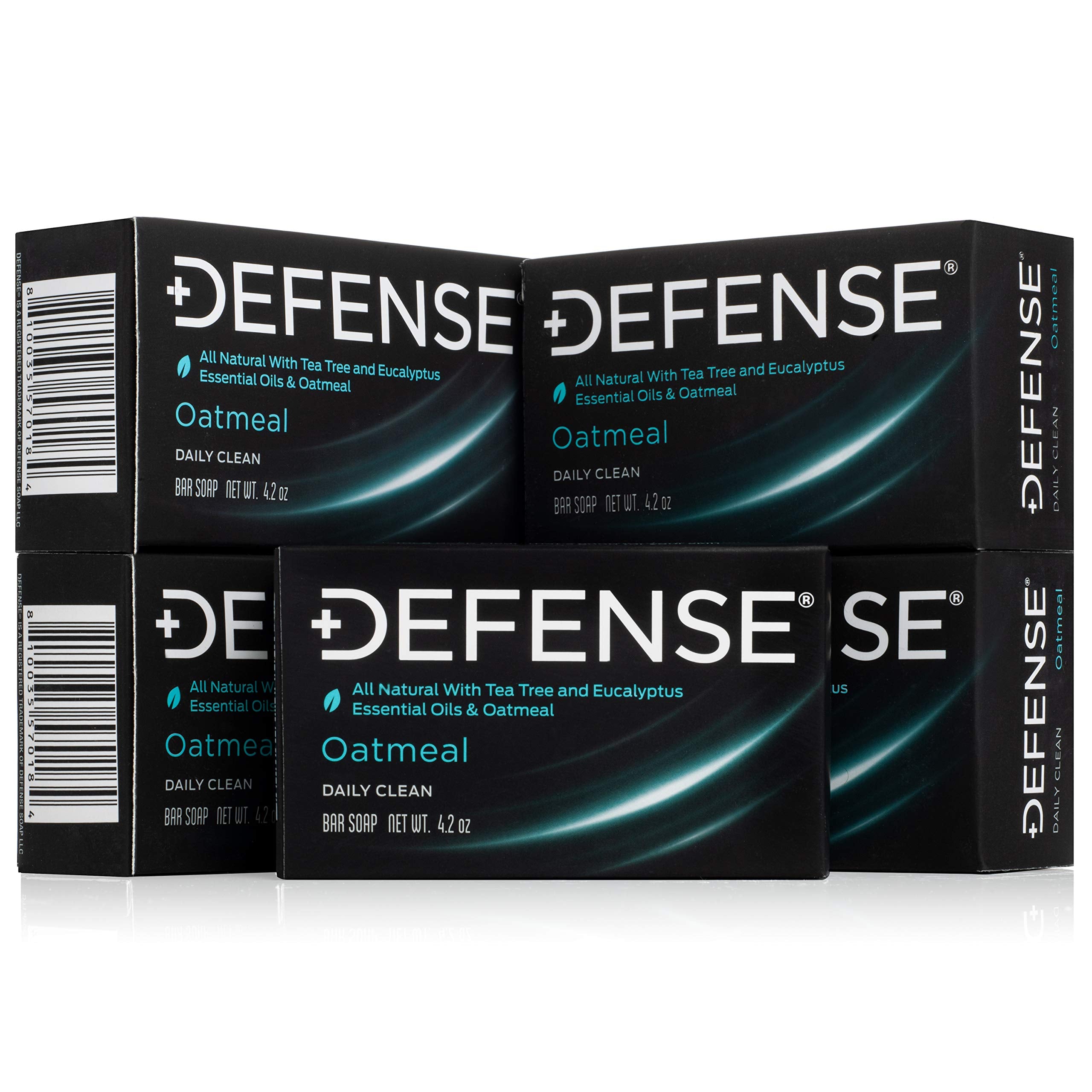 Defense Soap 5pk All Natural Oatmeal Bar Soap for Men | Made by Wrestlers with Tea Tree Oil & Eucalyptus Oil to Promote Healthy 