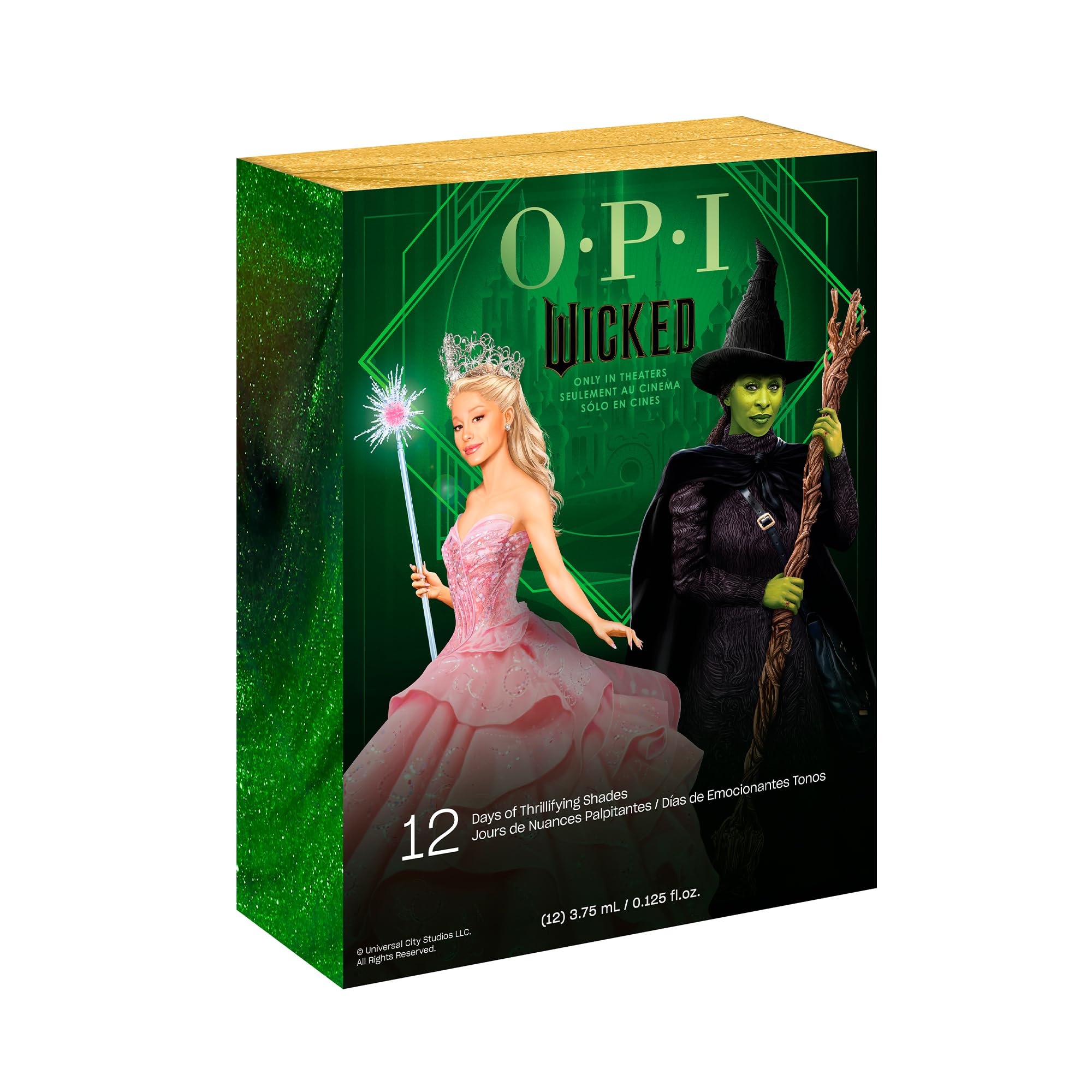OPI Nail Lacquer, 12PC Mini Advent Calendar, Up to 7 Days of Wear, Chip Resistant & Fast Drying, x Wicked Limited Edition Collec