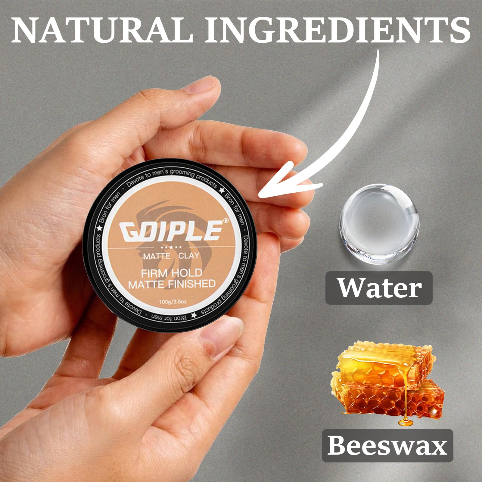 Hair Styling Clay For Men Firm Hold - Matte Finish Hair Clay Hair Paste Water Based Matte Texture Pomade Mens Hair Products - Ha