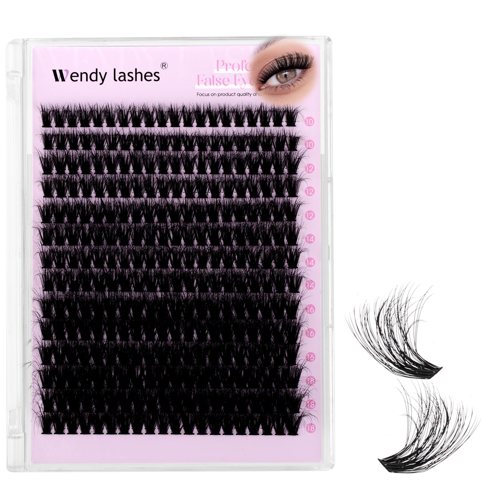 Lash Clusters 60D Wispy Individual Lashes 280PCS 3D Volume Lash Extensions 10-18mm Natural DIY Cluster Lashes for Beginners(60D,