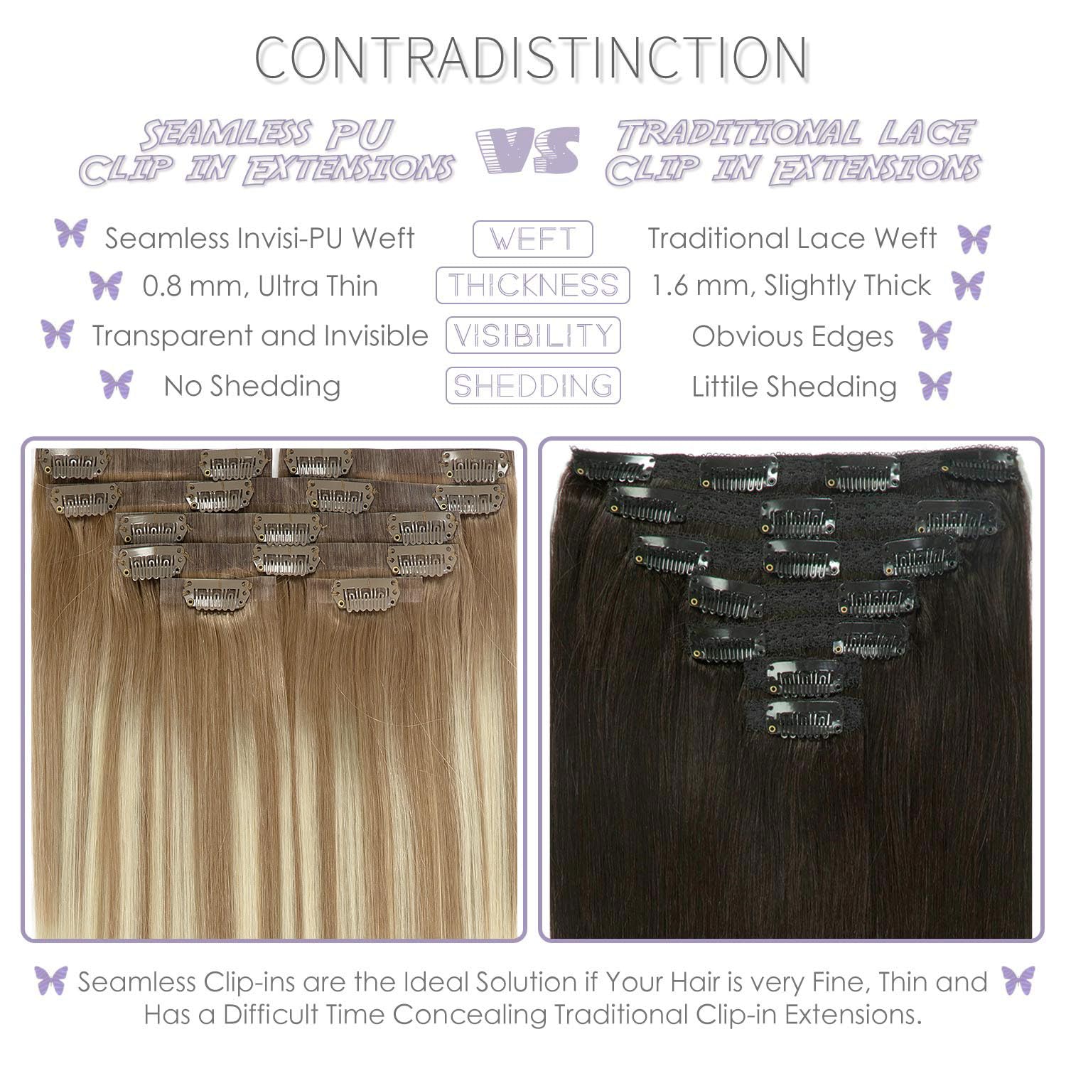 Lacer Hair Extensions Clip In Human Hair Ombre B#8/60 Light Brown Fading To Platinum Blonde Color Clip In Hair Extensions Human