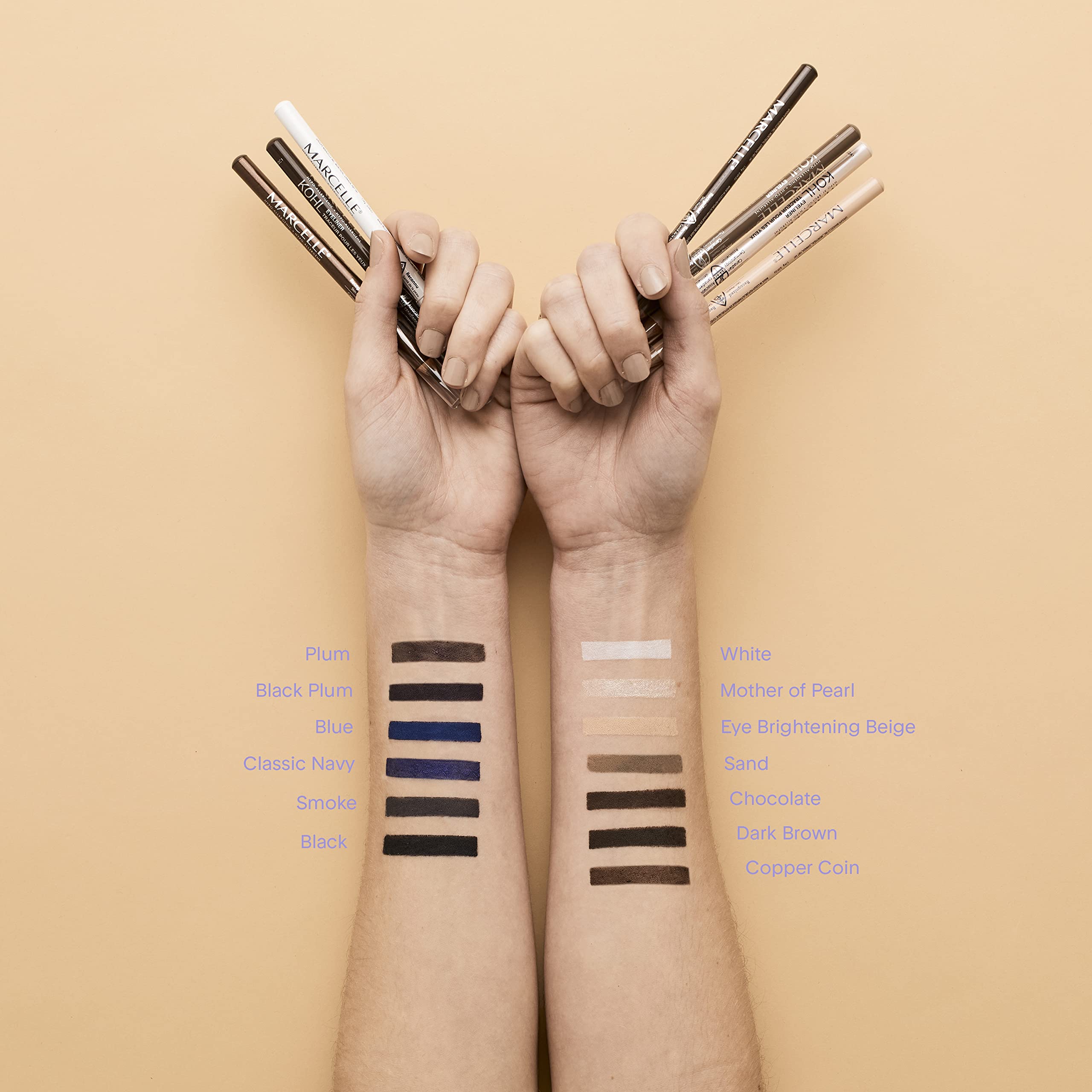 Marcelle Kohl Eyeliner, Sand, Eye Pencil, Long-Lasting, Waterproof, Intense Colour, Fragrance-Free, Hypoallergenic, Recognized B