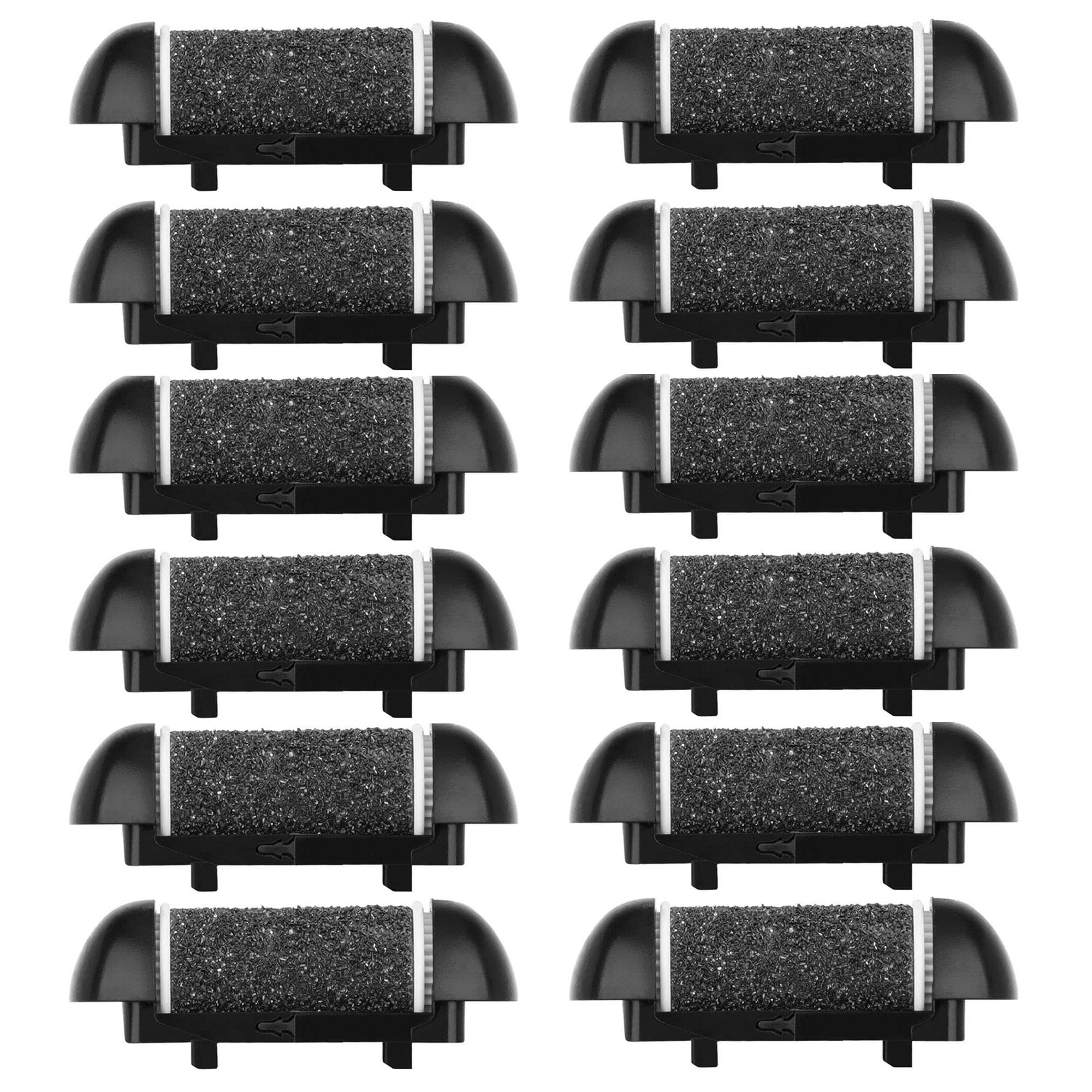 12 Pack Replacement Refill Rollers for Electric Foot File Callus Remover Pedicure Kit Tools Grinding Roller Head for Hard Callus