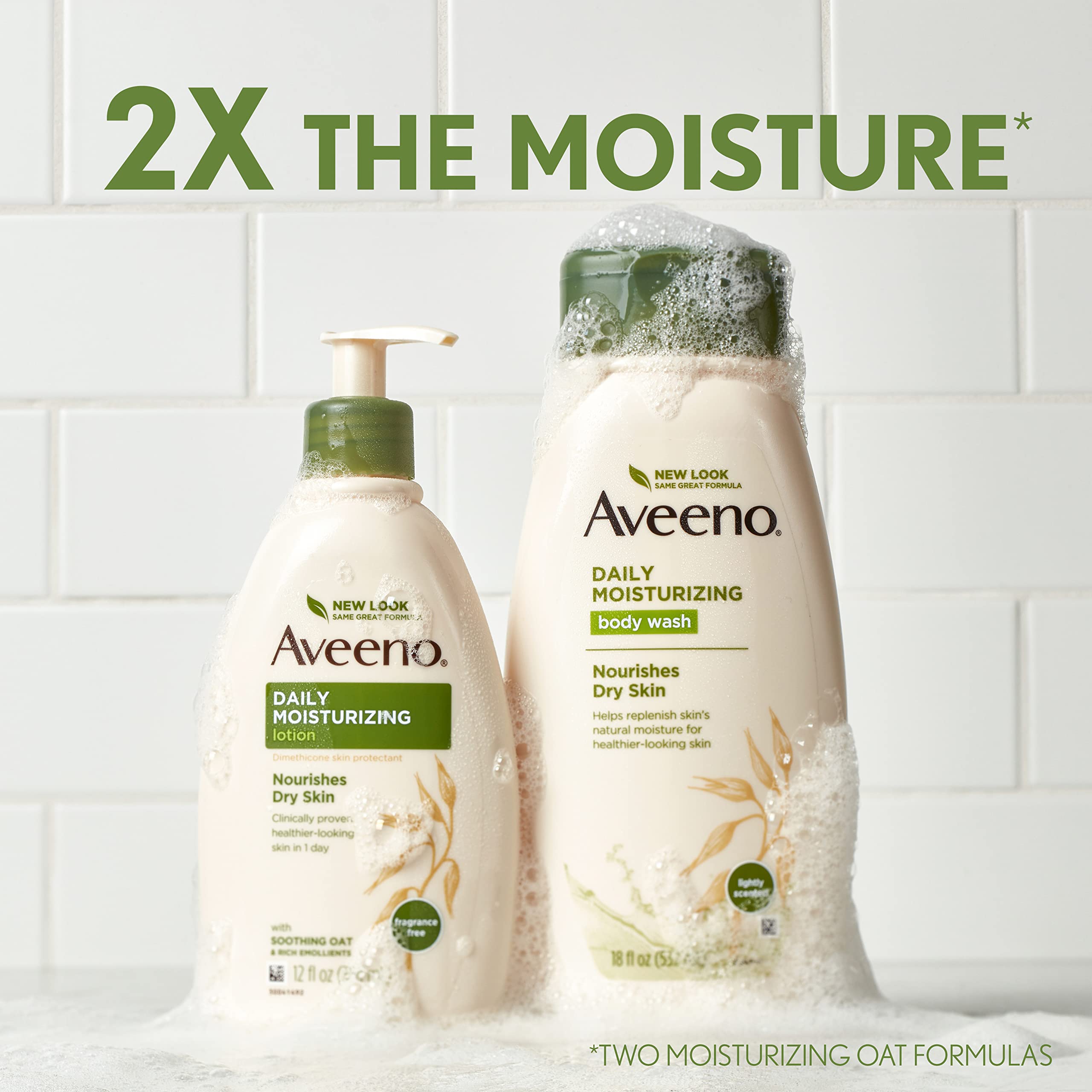Aveeno Daily Moisturizing Body Lotion With Soothing Oat And Rich Emollients To Nourish Dry Skin, Fragrance-Free, 12 Fl Oz (Pack