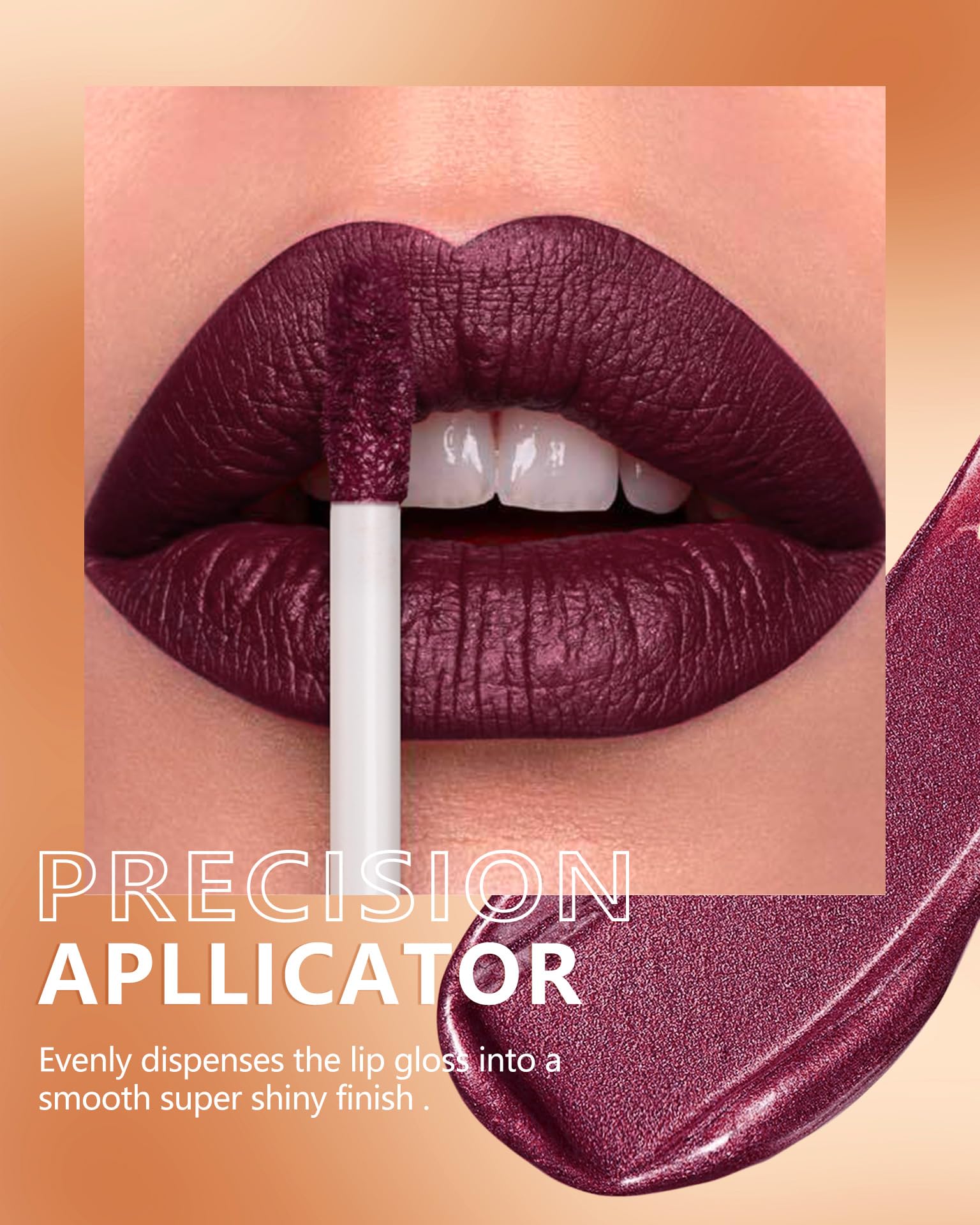 MAKI YIKA Metallic Dark Purple Lipstick, Long Lasting, No Smudge, 1 oz, BR16 Last Kiss