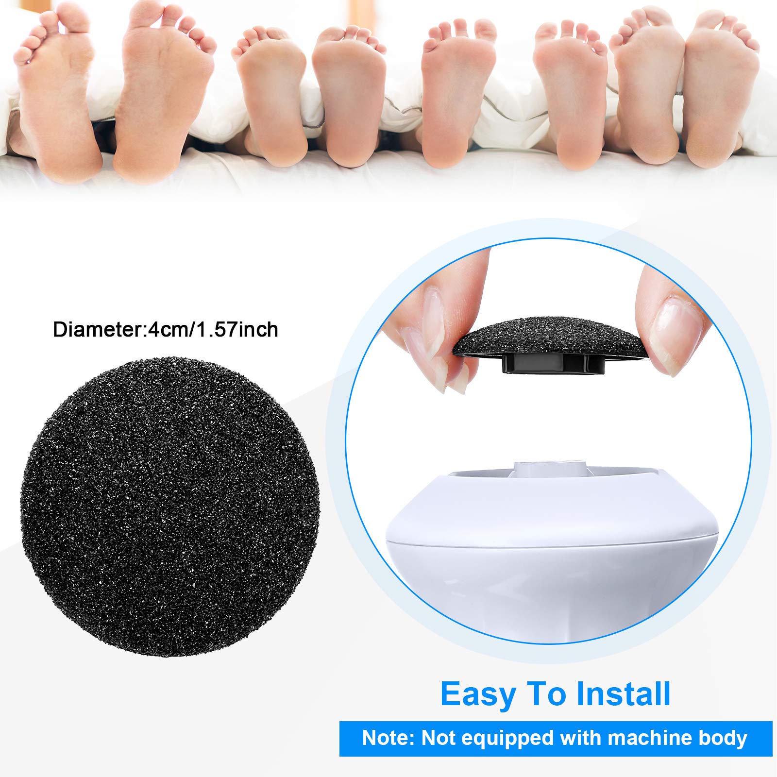 20 Pieces Regular Coarse Replacement Pads for Portable Electric Foot Grinder Foot File Refills Vacuum Adsorption Electric Callus