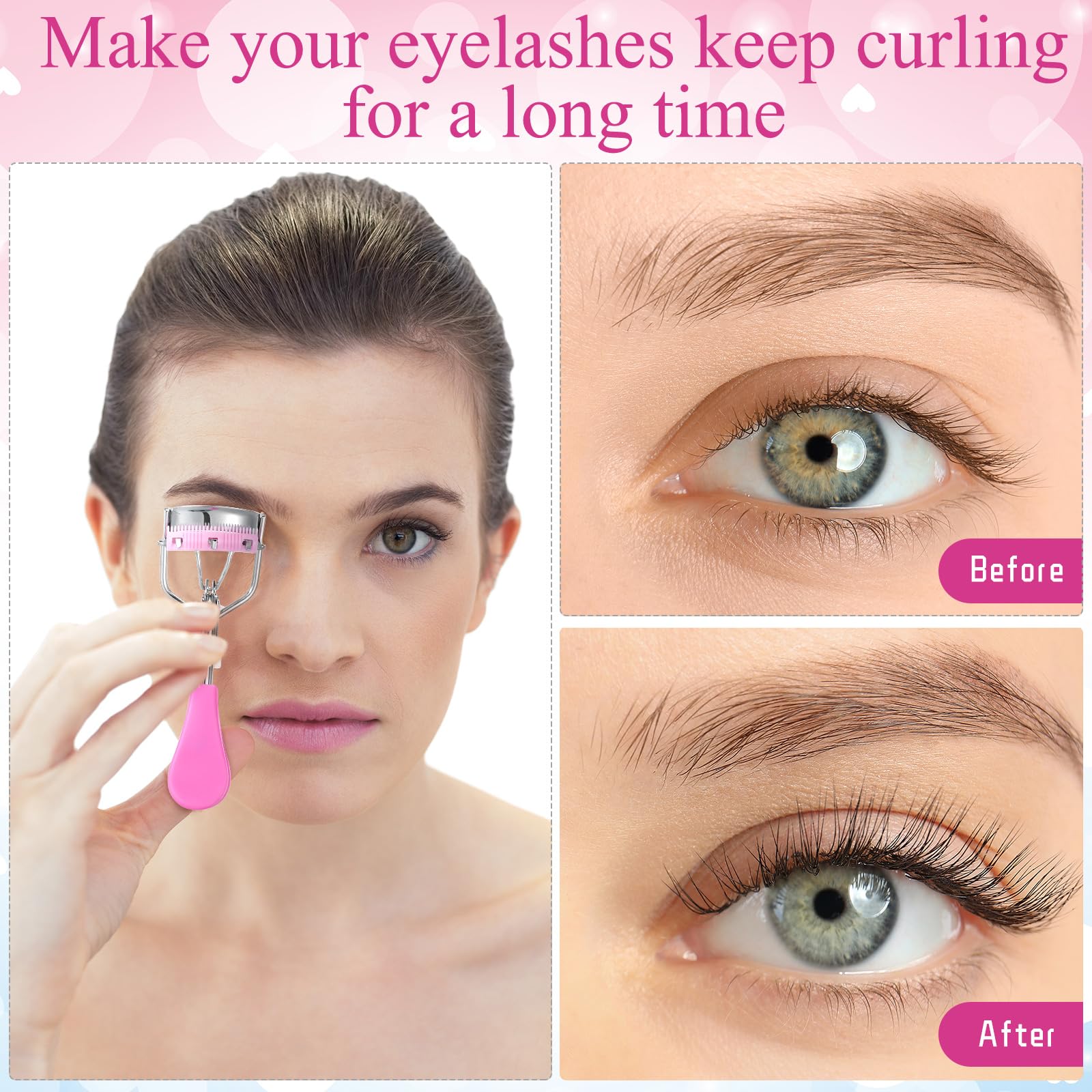 17 Pcs Eyelash Curlers Kit Lash Curler Eyelash Comb Seperator Eyelash Extension Tweezers Eyebrow Brush Scissors False Eyelashes