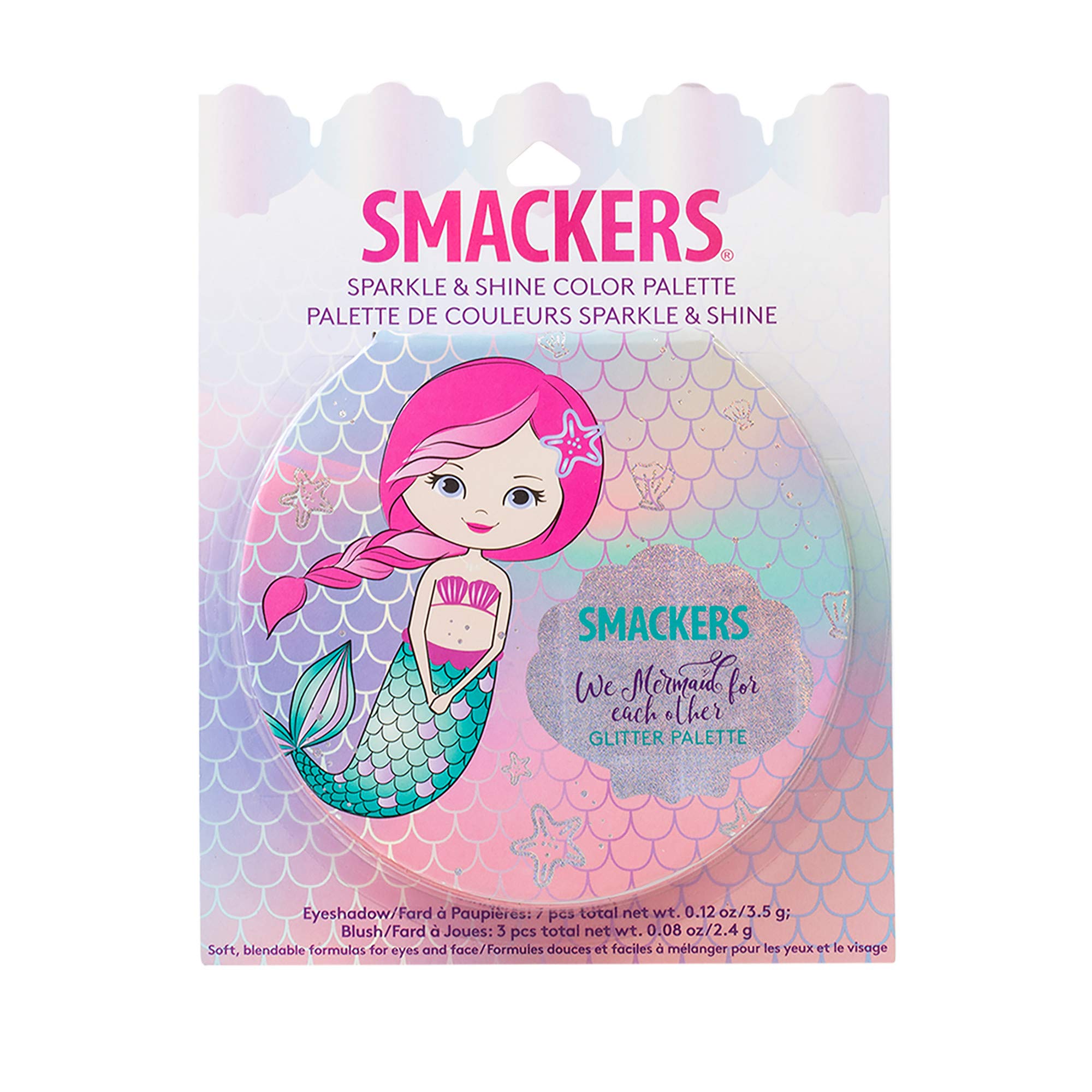 Lip Smacker Mermaid Shimmer Eyeshadow Palette, 1 Count, Holiday Gift for Girls, Model 81677
