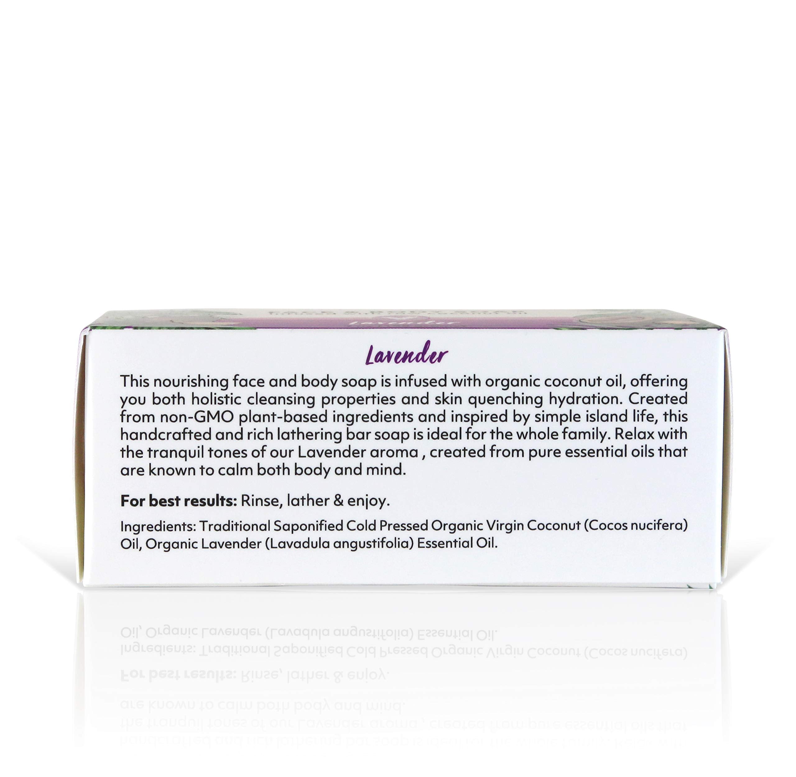 Coco Fiji Soap Bar for Face and Body Infused With Organic Coconut Oil, Lavender Essential Oil, Natural Soap for Moisturizing & P