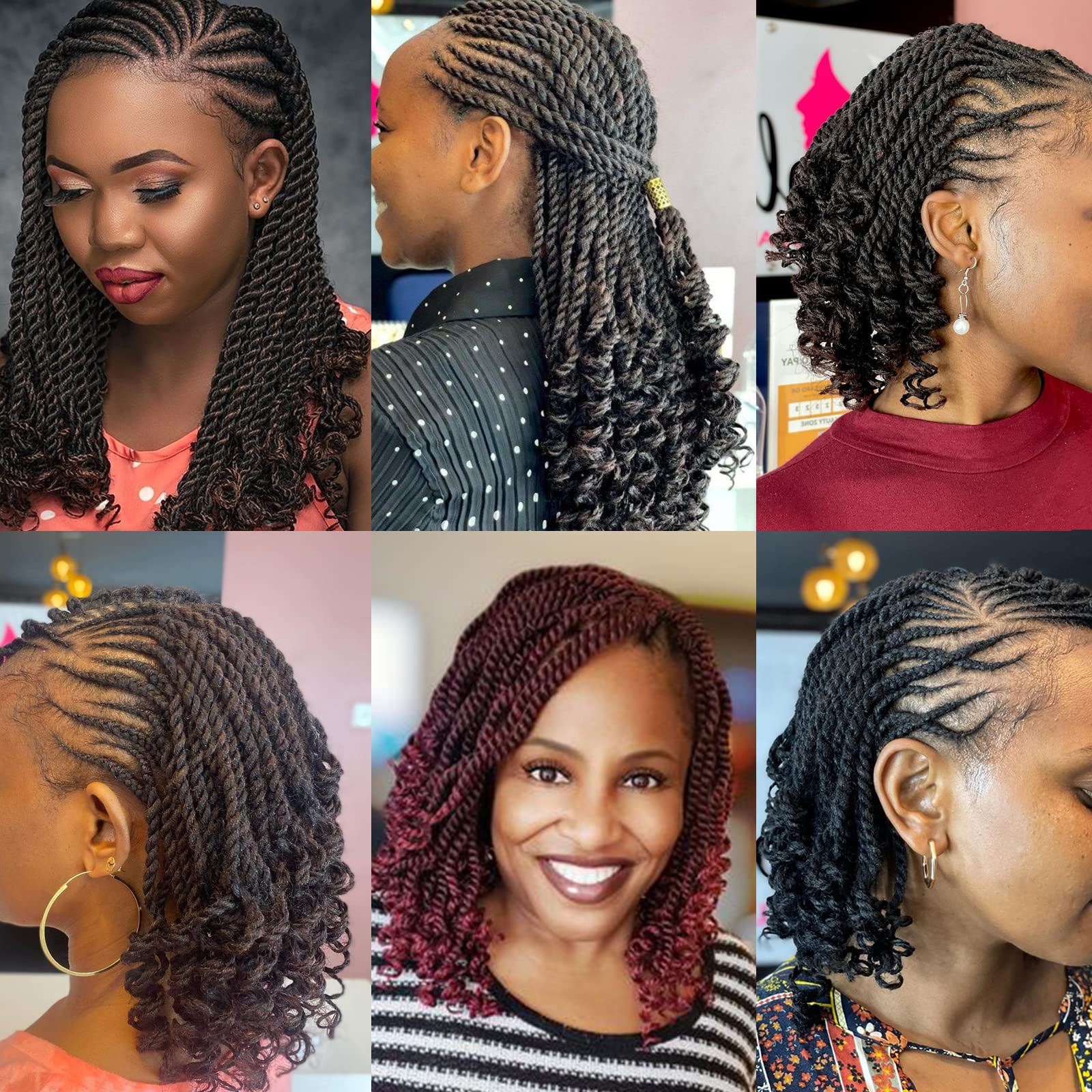 Leeven 10 Inch Senegalese Twist Crochet Hair With Curly Ends 8 Packs Ombre Copper Red Pre Looped Short Wavy Crochet Braids For K