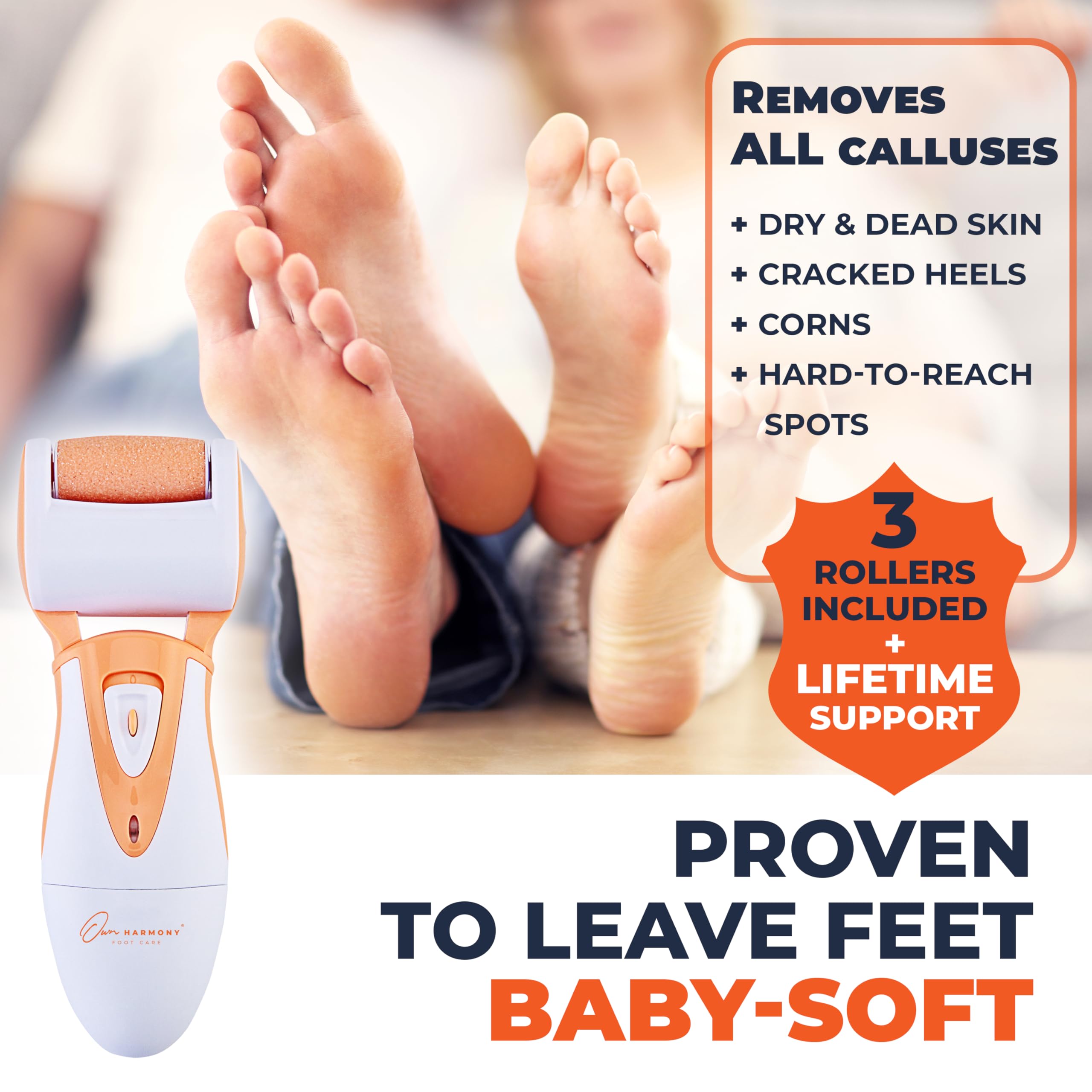 Own Harmony Professional Foot Care For Women: Rechargeable Callus Remover For Feet Electric Foot Sander - Electronic Foot File C