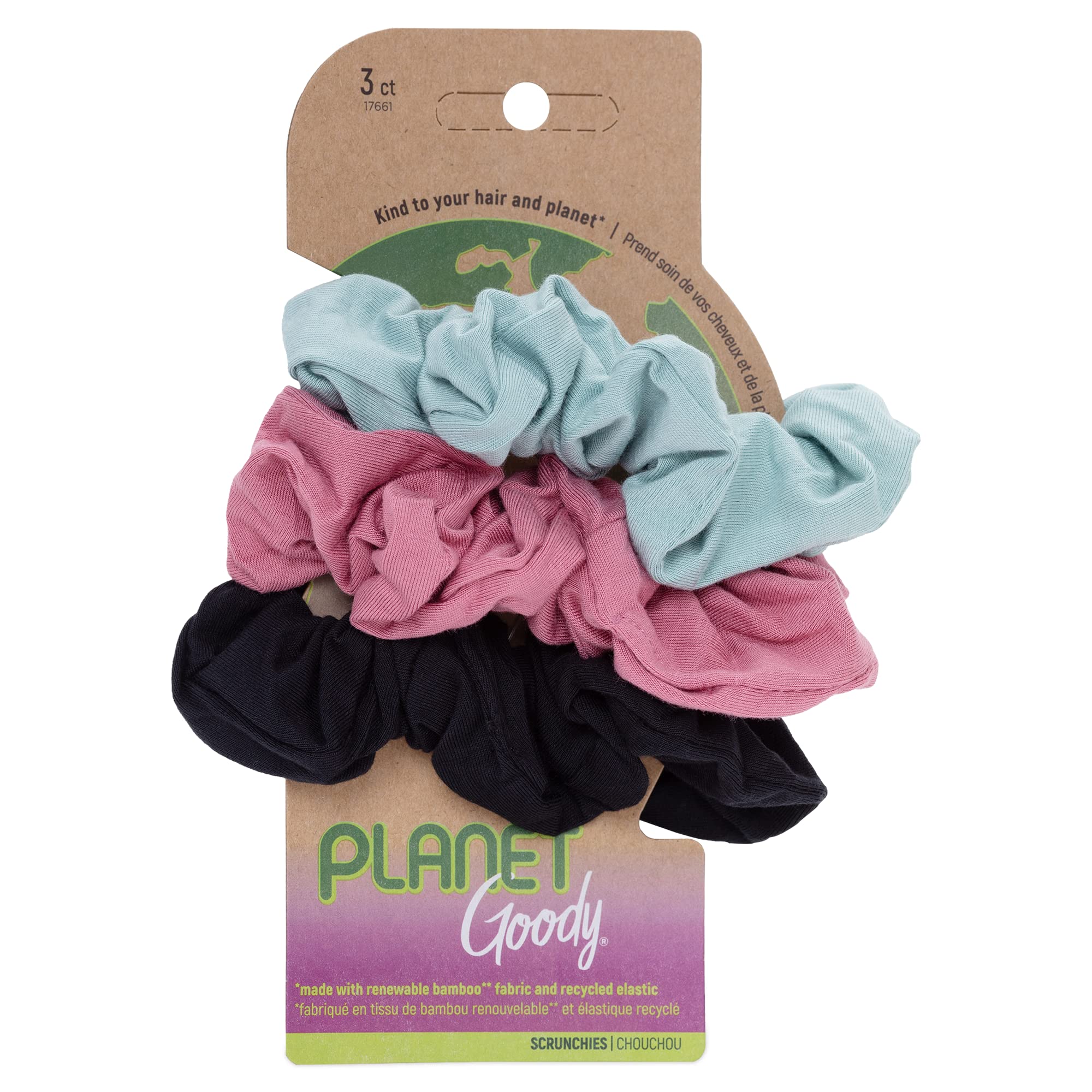 Planet Goody Ouchless Womens Hair Scrunchie - 3 Count, Assorted Bright Colors - Suitable For All Hair Types - Pain-Free Hair Acc