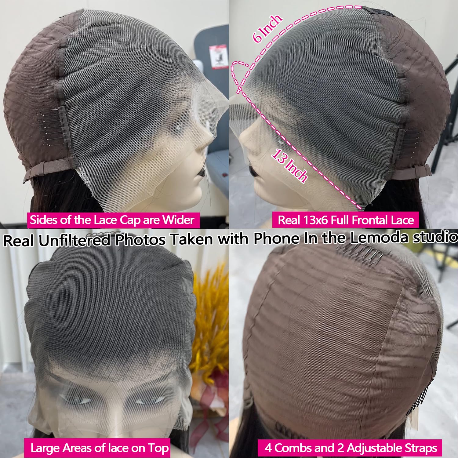 Lemoda 30Inch Straight Wig Full Lace 13X6 Frontal Wigs Human Hair Hd Lace Wigs Human Hair 180% Density Brazilian Virgin 12A Grad