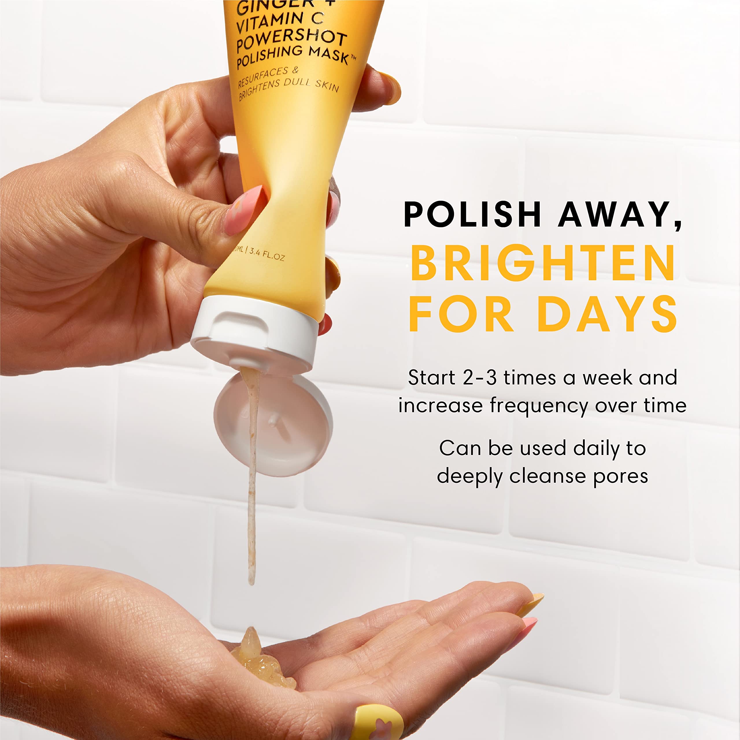 Sweet Chef Ginger + Vitamin C Powershot Polishing Mask - Brightening Face Mask for Dark Spots & Uneven Skin Tone + Maca, Rice Po