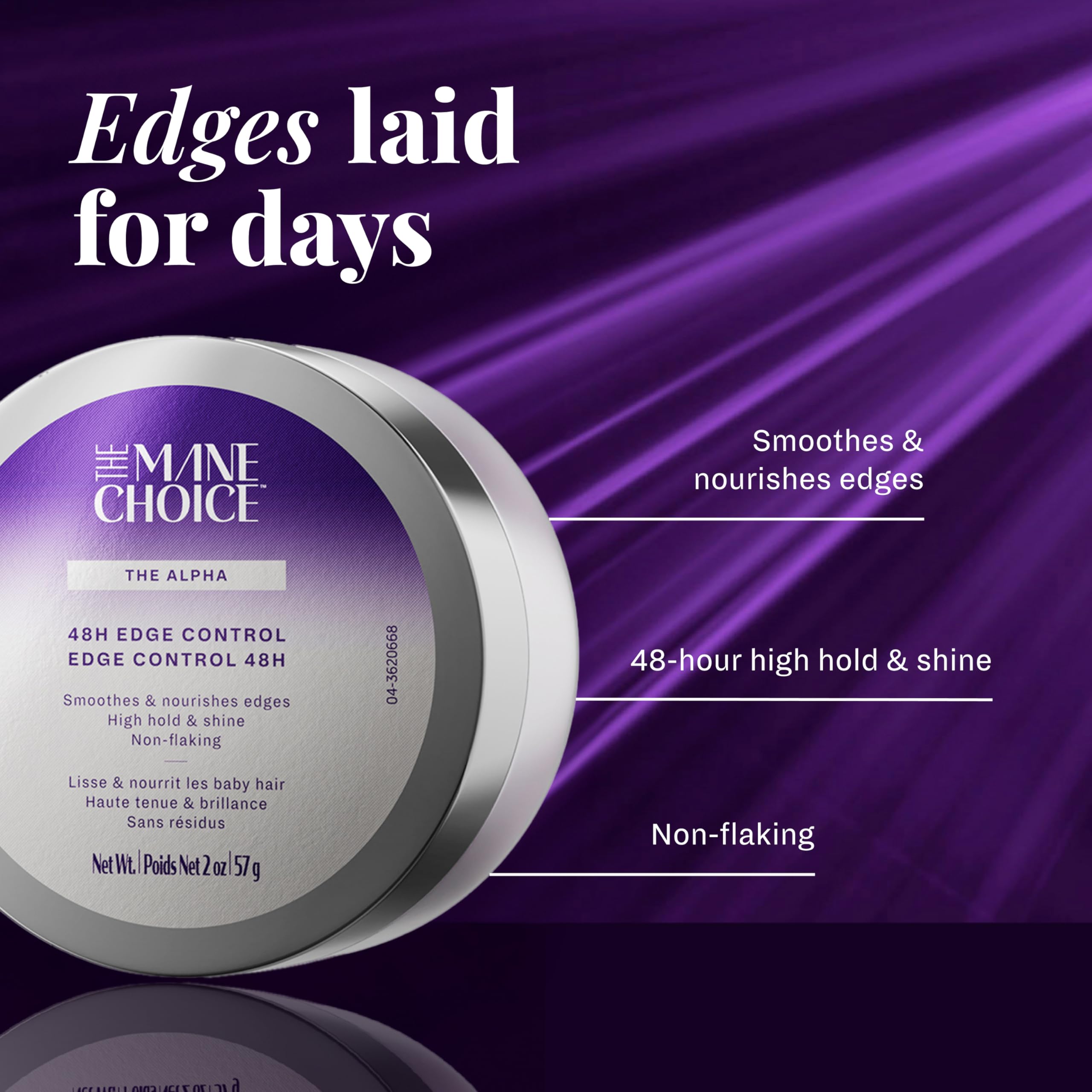 The Mane Choice The Alpha 48H Edge Control, 2 Oz, Smoothes & Nourishes Edges, Hair Gel for Coily, Wavy & Curly Hair, Infused wit