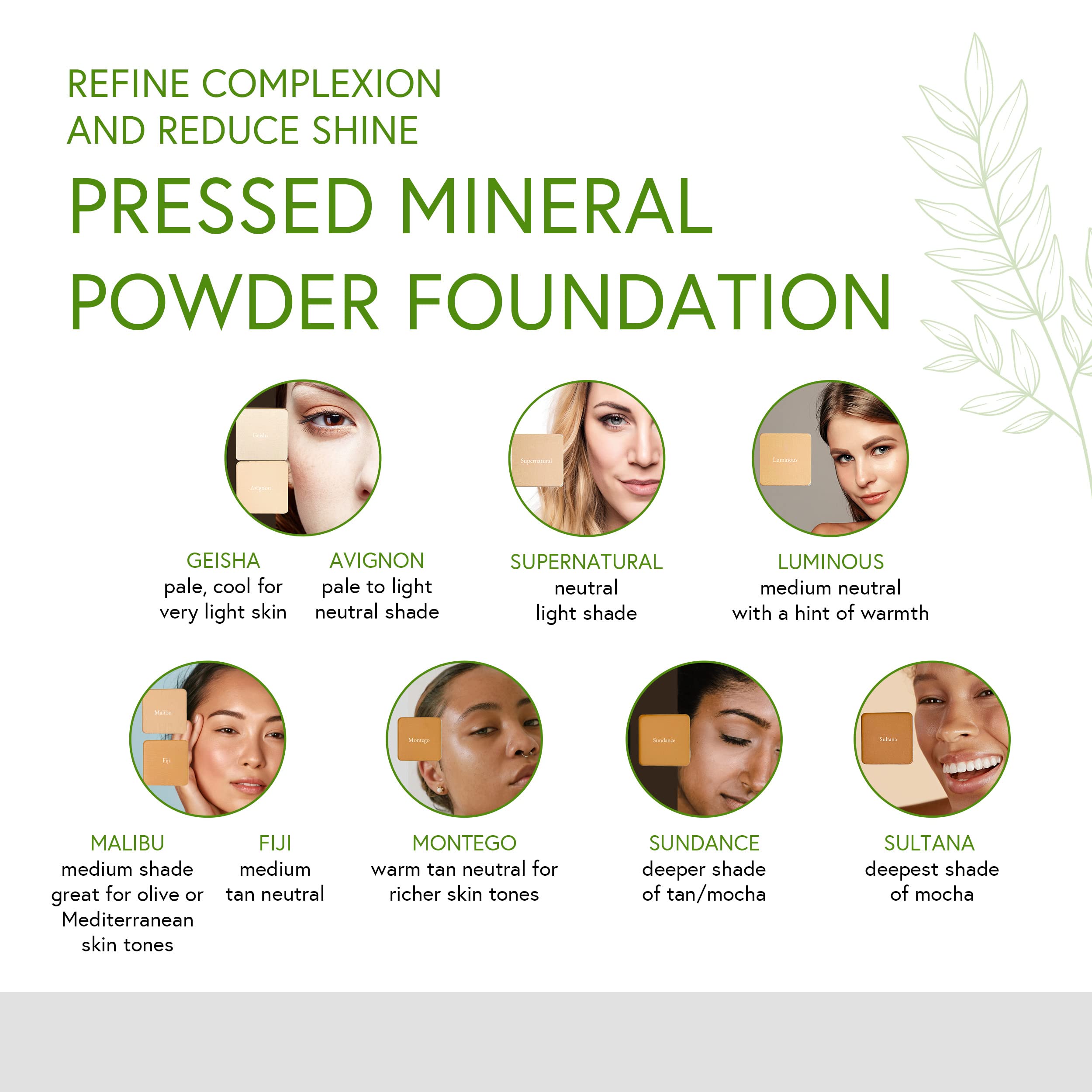 Honeybee Gardens Pressed Mineral Powder Foundation Refill, Sultana, Deep Mocha Shade, Adjustable Coverage, Natural Finish, With