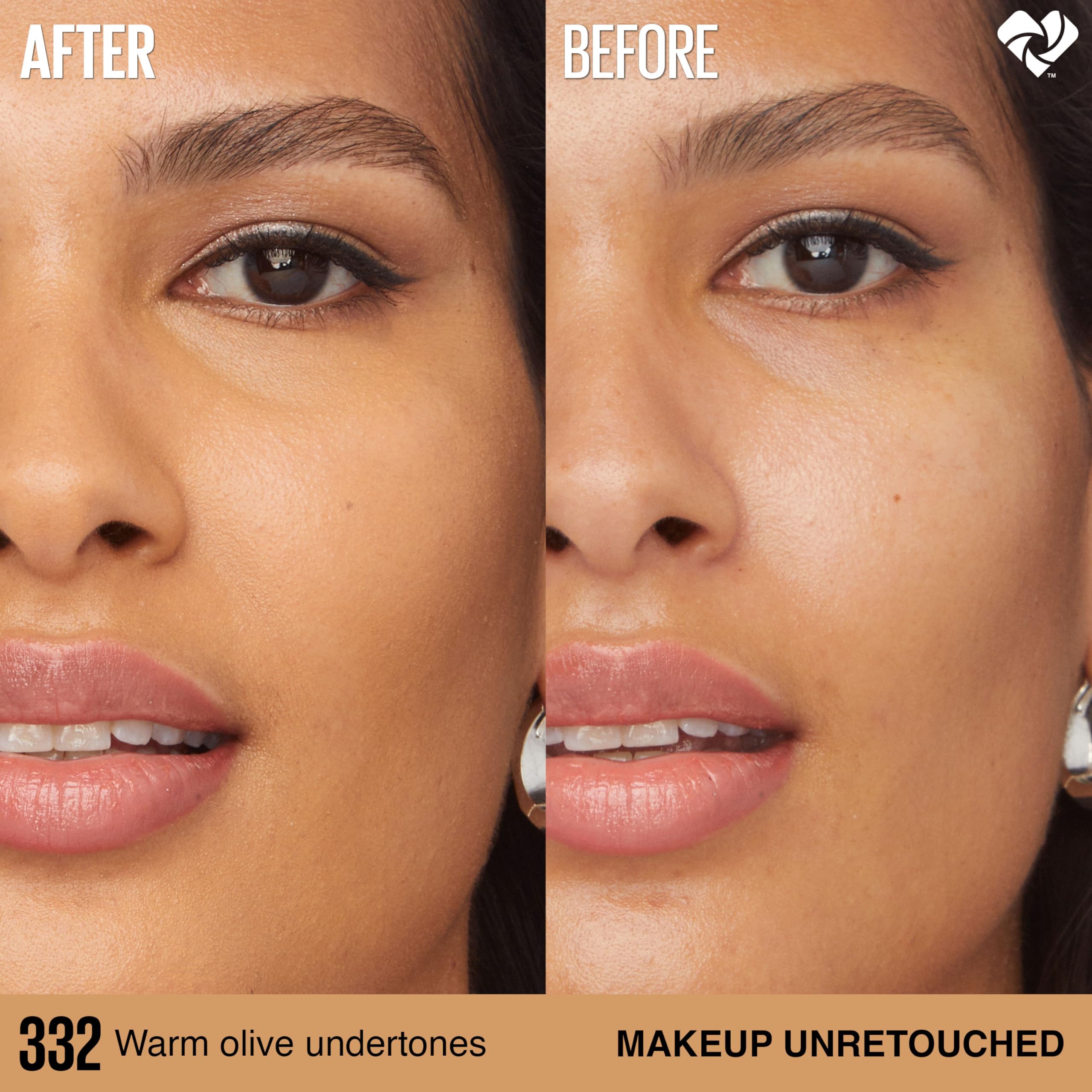 Maybelline Super Stay Lumi-Matte Foundation, Lightweight and Buildable Full Coverage Foundation Makeup For Up To 30HR Wear, 332,