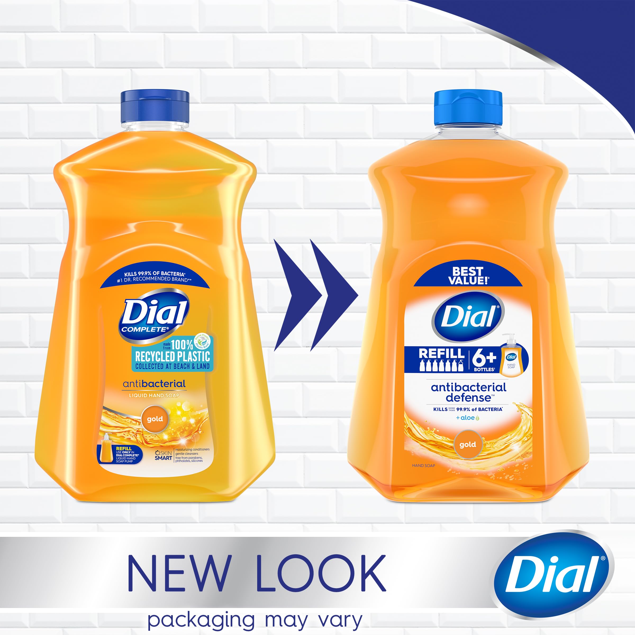 Dial Antibacterial Liquid Hand Soap Refill, Gold, 52 fl oz (Pack of 3) - Effective Germ Protection and Moisturizing Formula