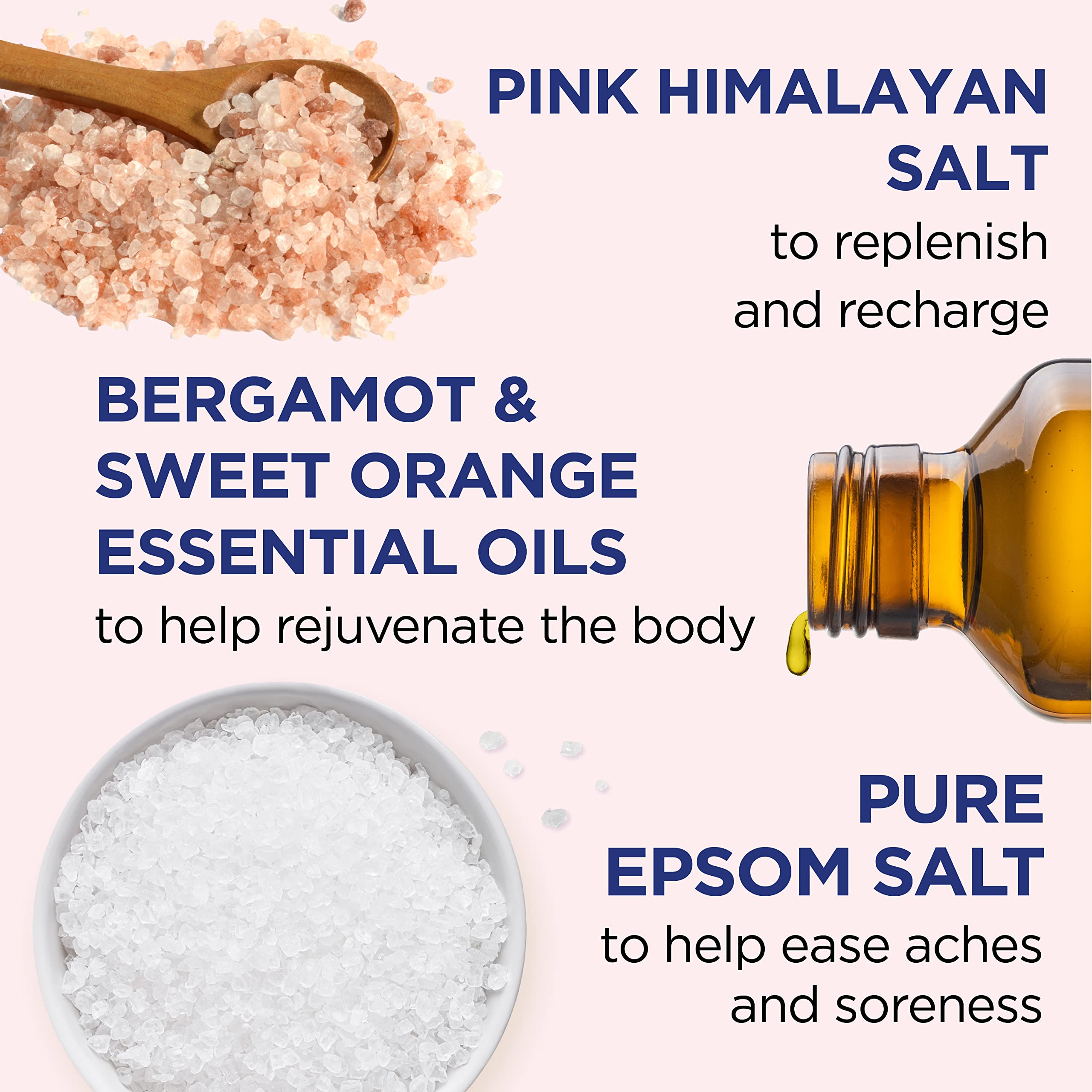 Dr Teal 's Pink Himalayan Mineral Soak, Restore & Replenish with Pure Epsom Salt, 3 lbs (Packaging May Vary)