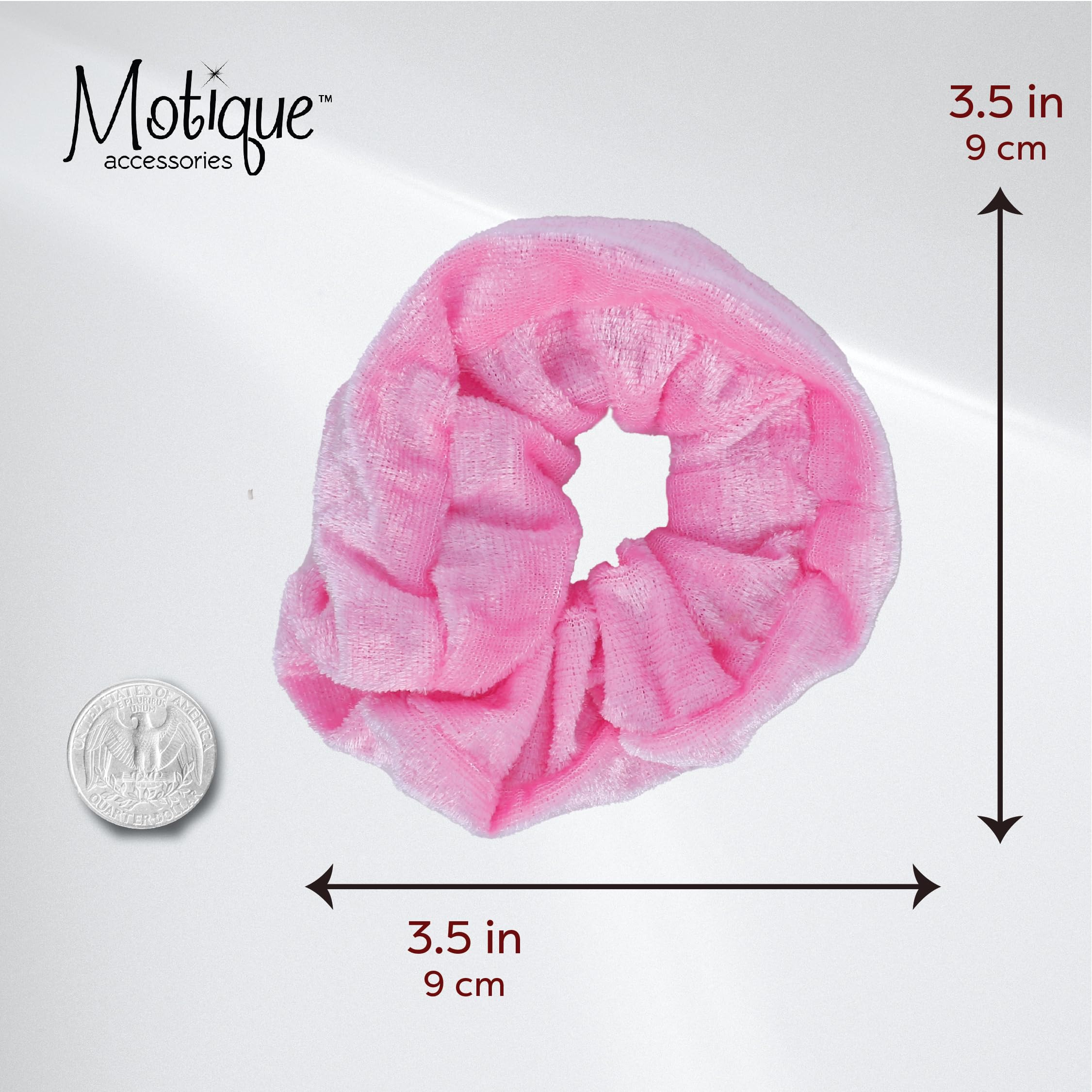 Velvet Solid Scrunchies - Set Of 2 (Light Pink)