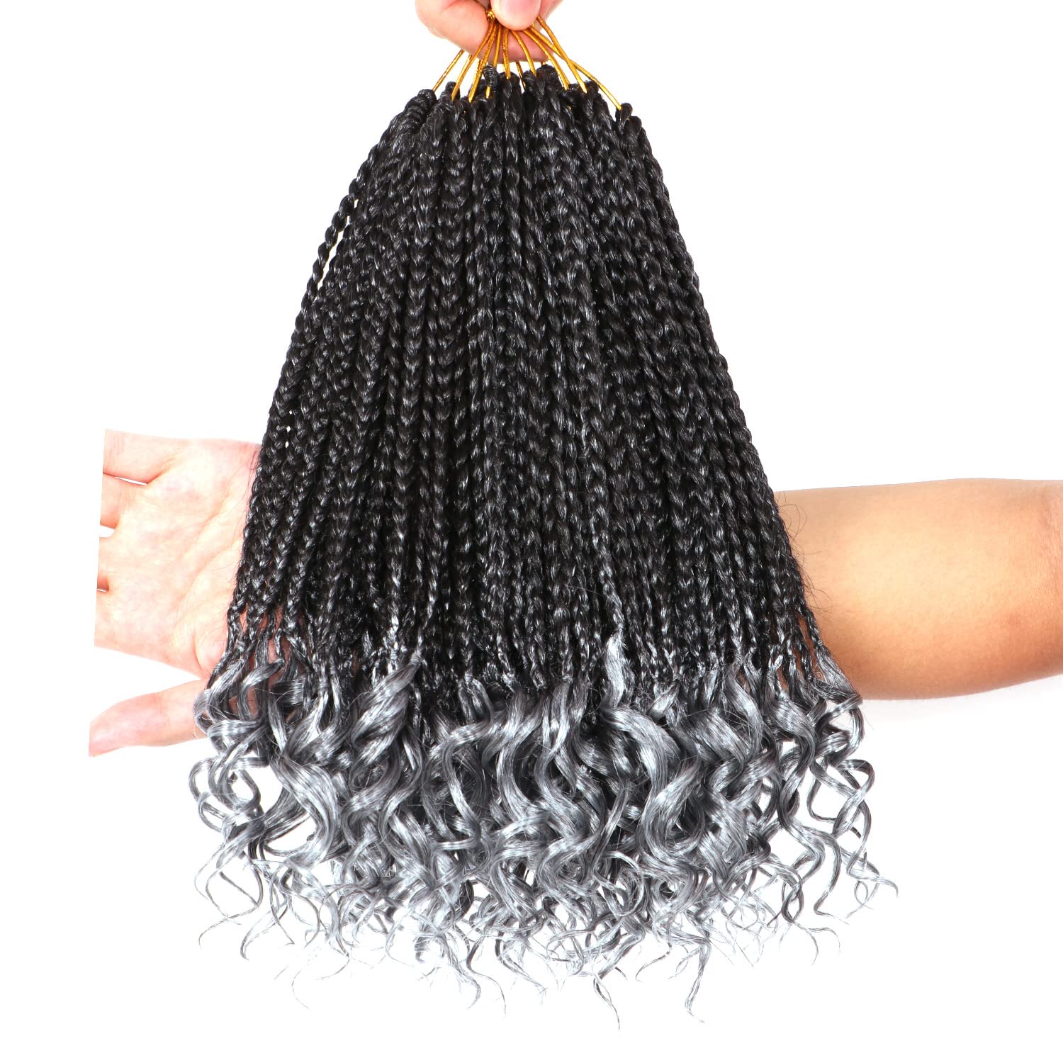 7 Packs 10 Inch Crochet Box Braids Hair With Curly Ends Prelooped Bohemian Goddess Box Braids Crochet Braids Hair For Black Wome
