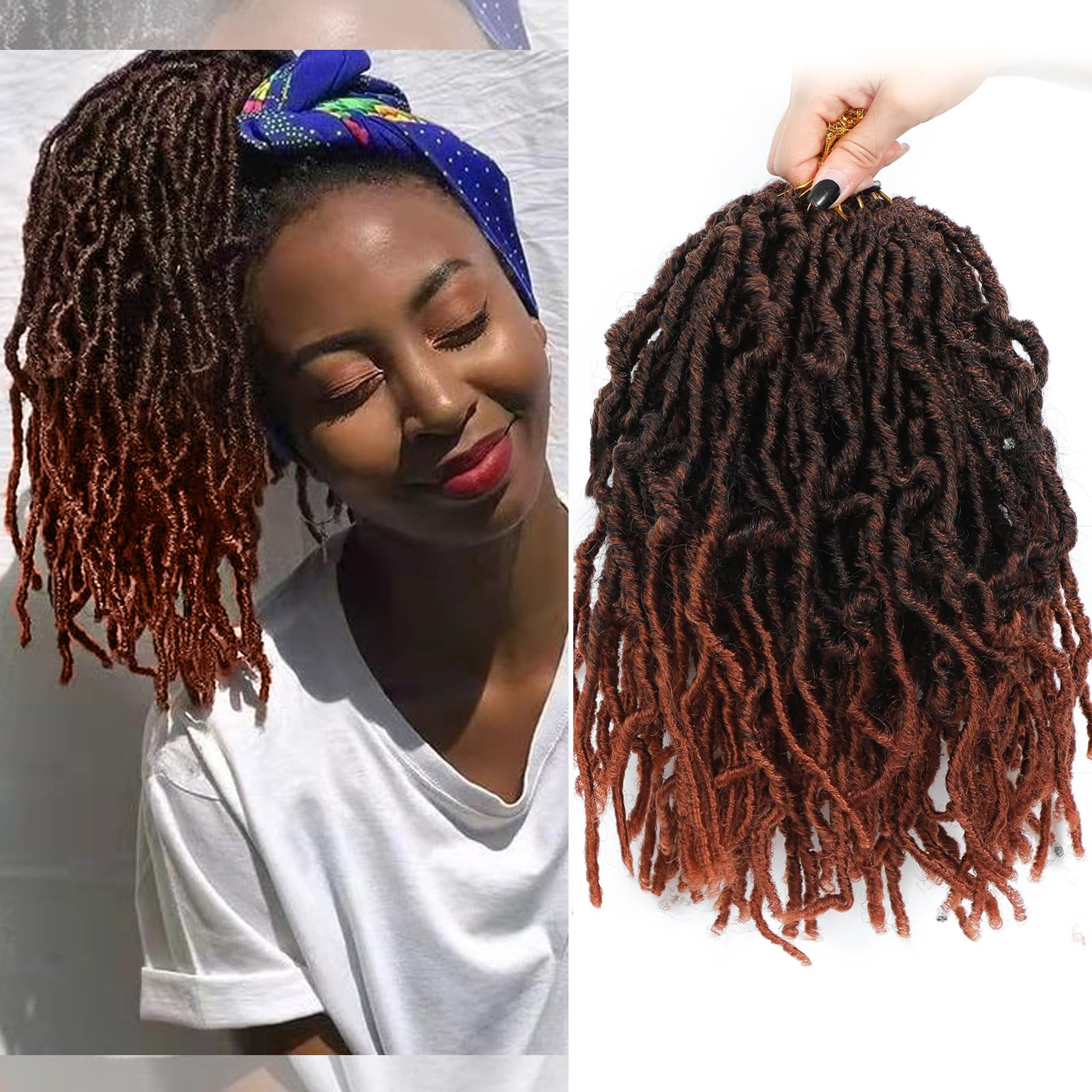 10 Inch Faux Locs Ombre Crochet Hair 7 Packs Soft Locs Crochet Hair Pre Looped Crochet Locs Short Butterfly Hair Extensions For 