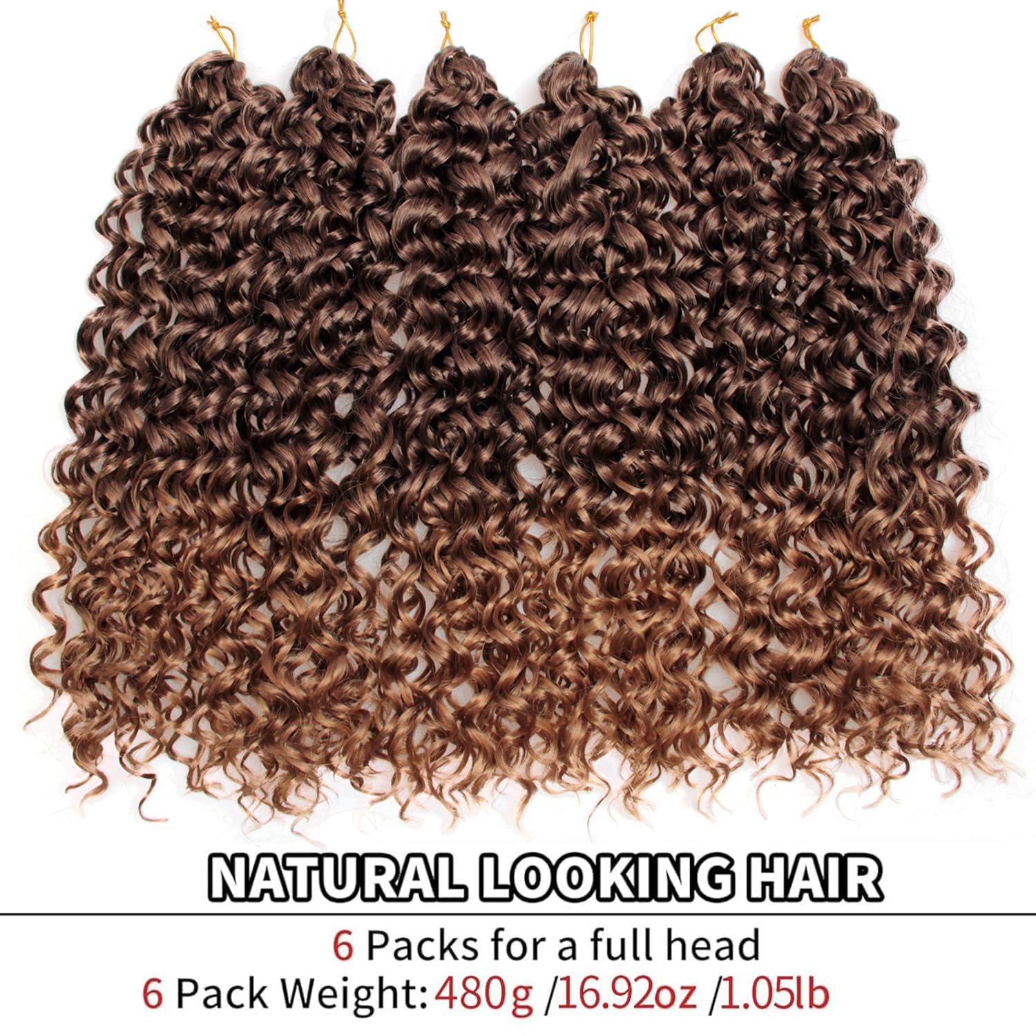 Qrhsuka Curly Crochet Hair Gogo Curl Crochet Hair For Women Deep Wave Braiding Hair,Synthetic Bohemian Crochet Braid Water Wave