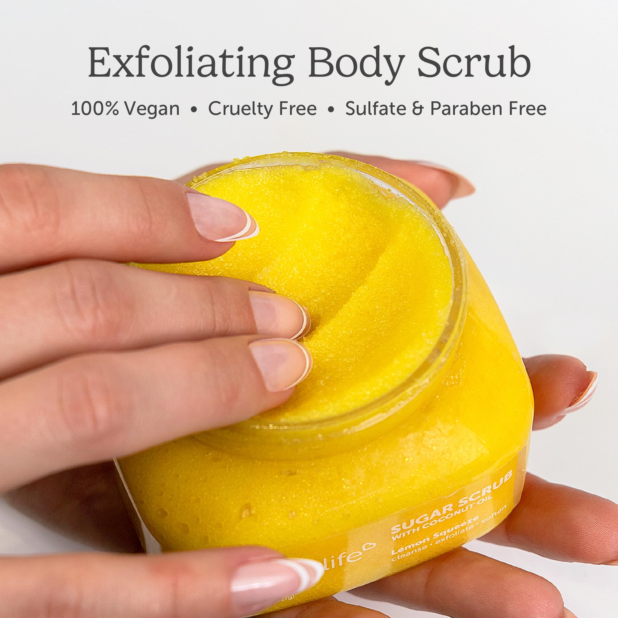 Sugar Scrub, Exfoliating Body Scrub (8 Ounce, Lemon)