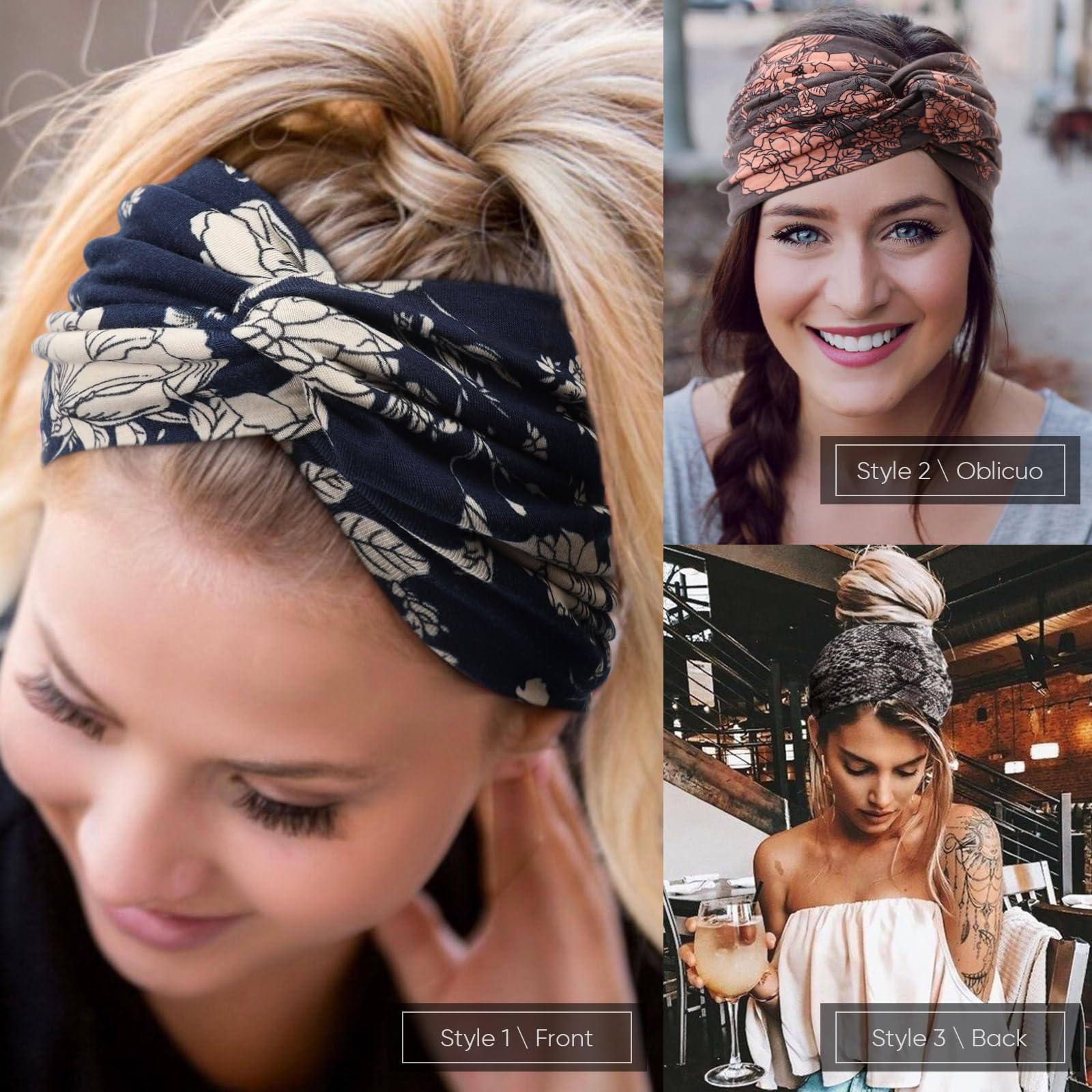 DRESHOW 8 Pcs Women's African Wide Turban Headbands - Vintage Wrap for Sports, Workouts, and Hair Accessories
