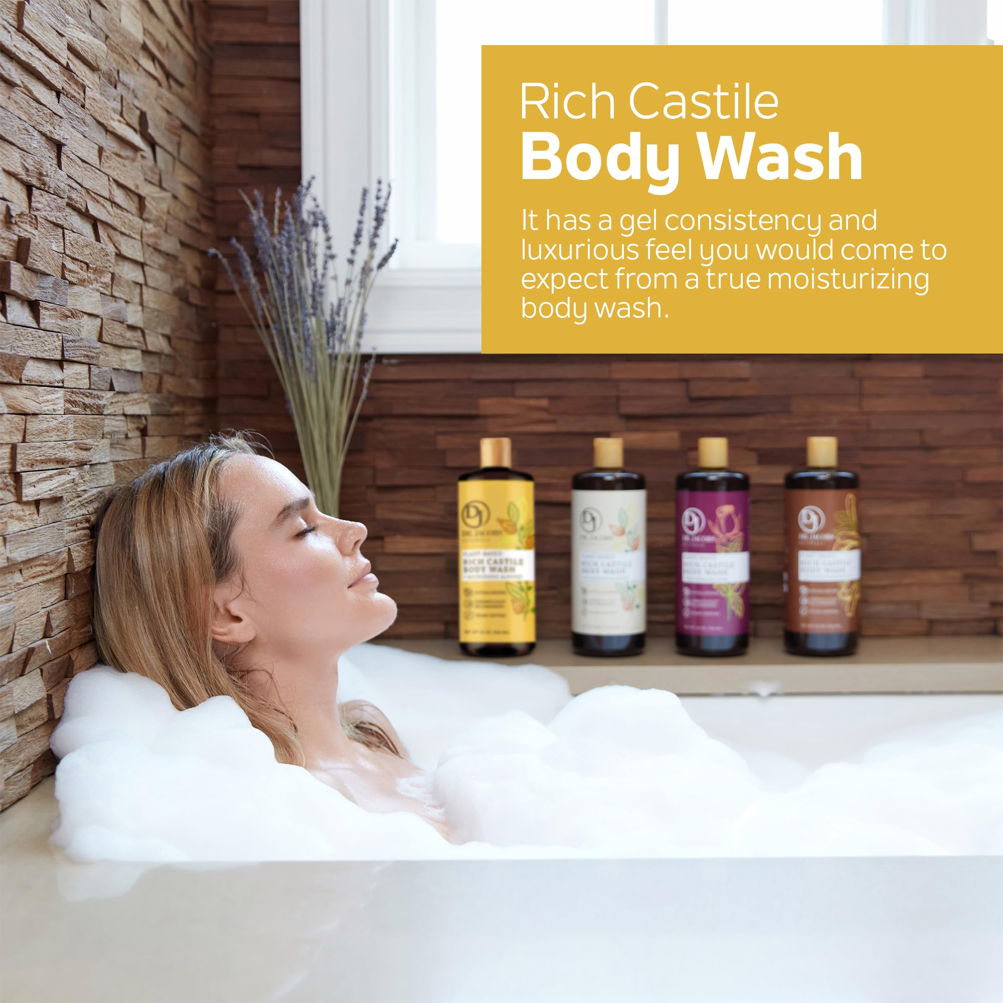 Dr Jacobs Naturals Pure Castile Liquid Soap Gel - Moisturizing (Almond Honey, 32 Oz 3-Pack) Made With Premium Organic Oils - Veg