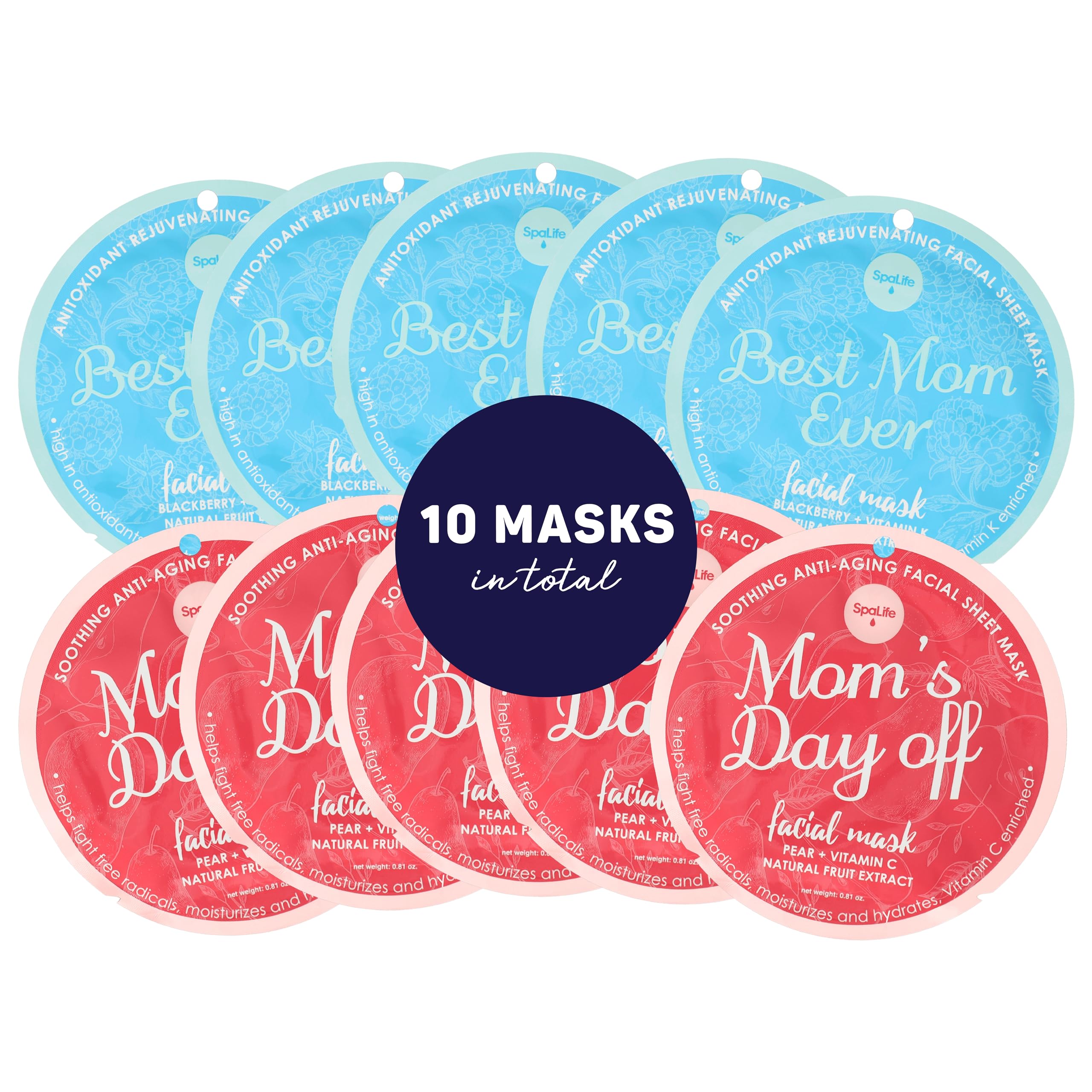 Spalife Made For Mama Facial Mask Duo - Antioxidant Rejuvenating & Soothing Anti-Aging Facial Sheet Masks - Face Masks Skincare