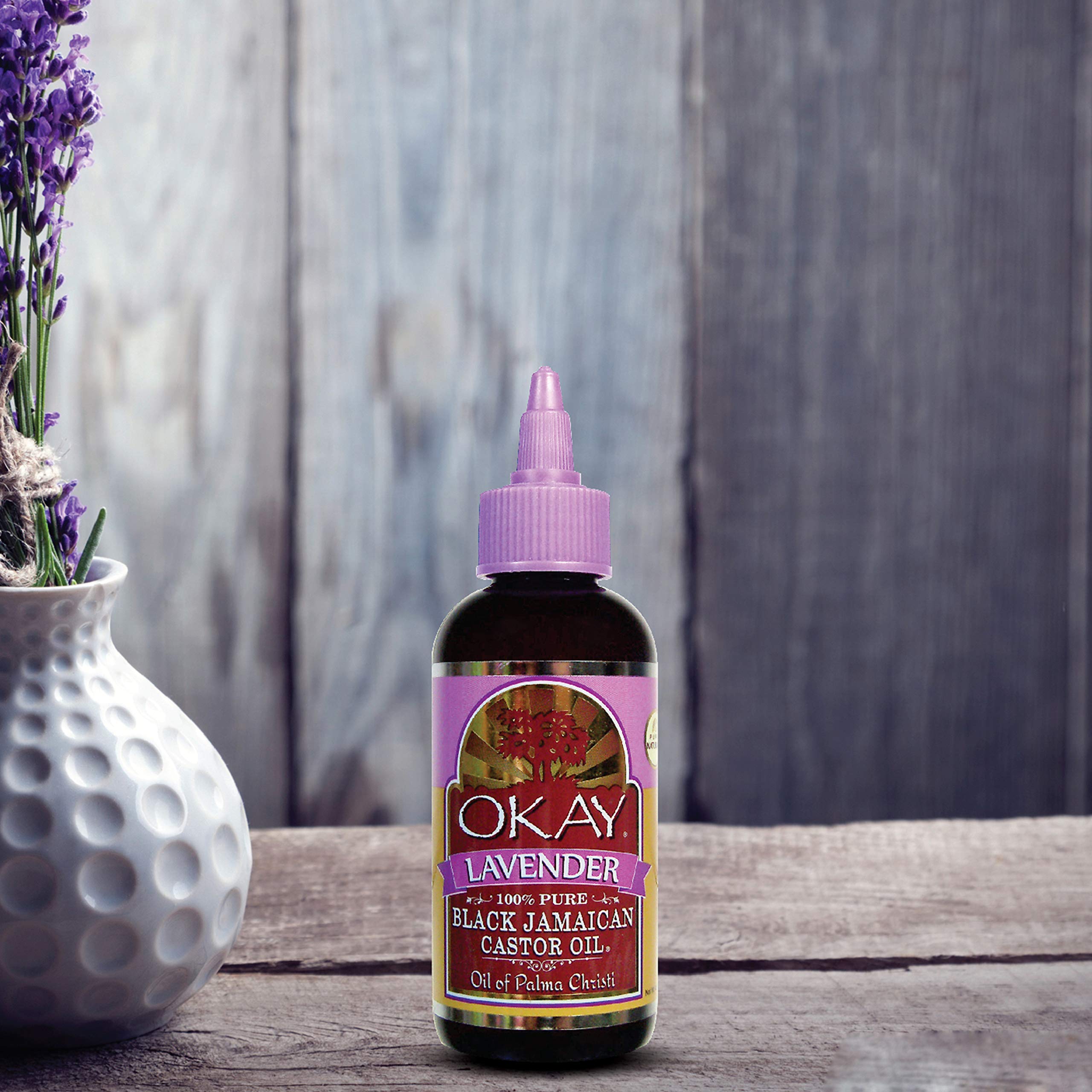 OKAY BLACK JAMAICAN CASTOR OIL with LAVENDER 4oz / 188ml