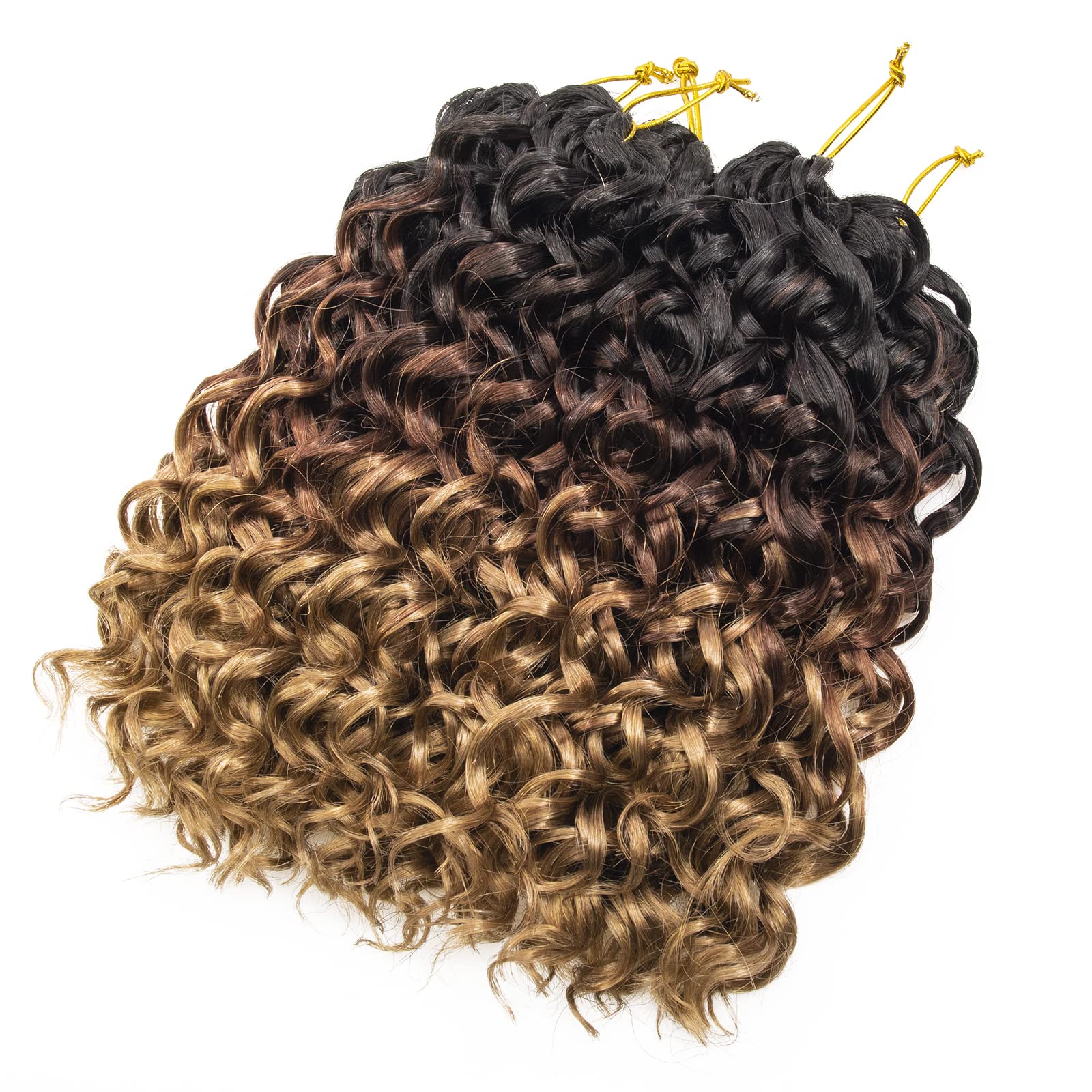 Gogo Curl Crochet Hair Water Wave Crochet Hair Ombre Color Synthetic Bohemian Crochet Braid Deep Wave Braiding Hair Extensions (