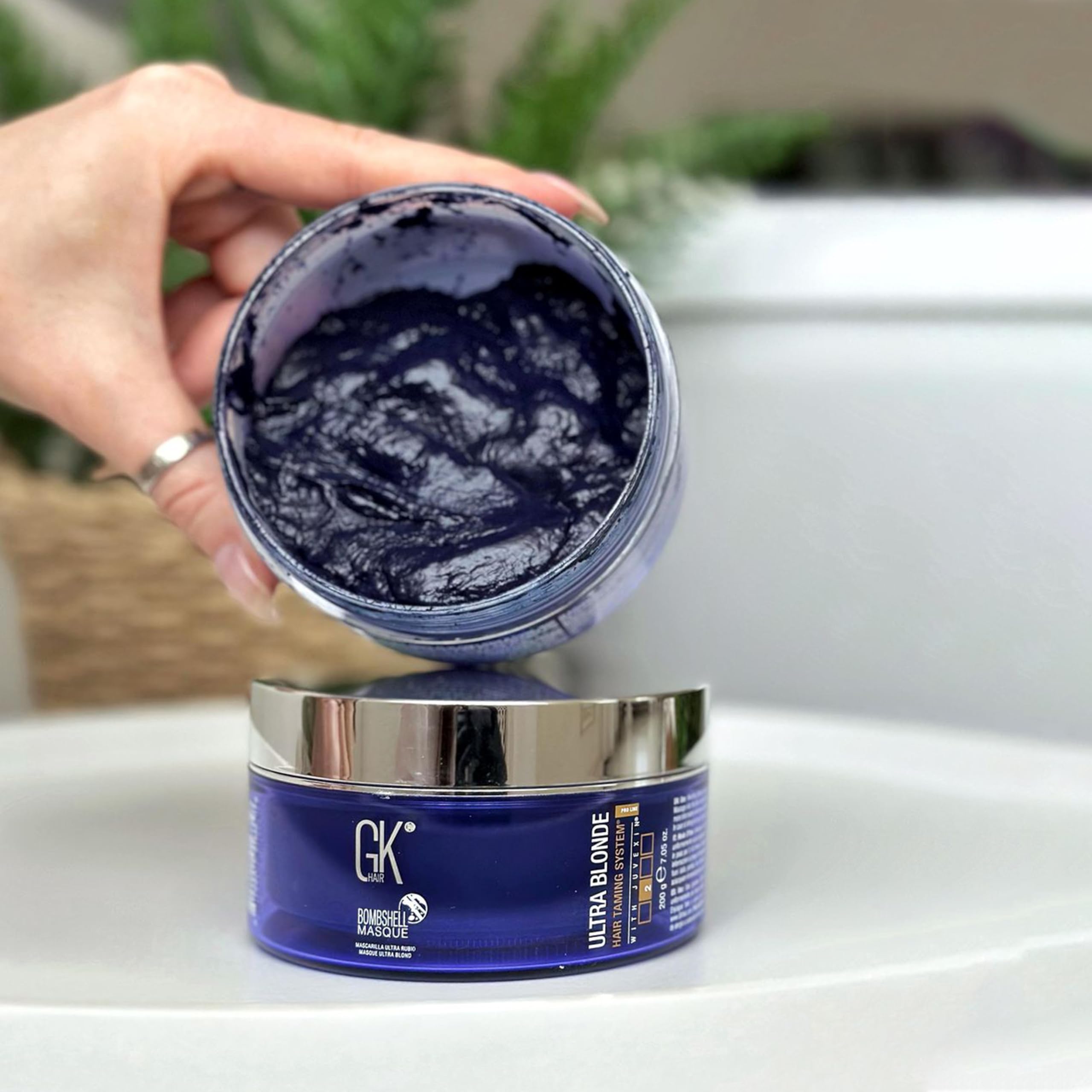 Gk Hair Global Keratin Lavender Bombshell Masque (7.05 Fl Oz/200 G) Semi-Permanent Long Lasting Hair Toning Color Pigments Moist