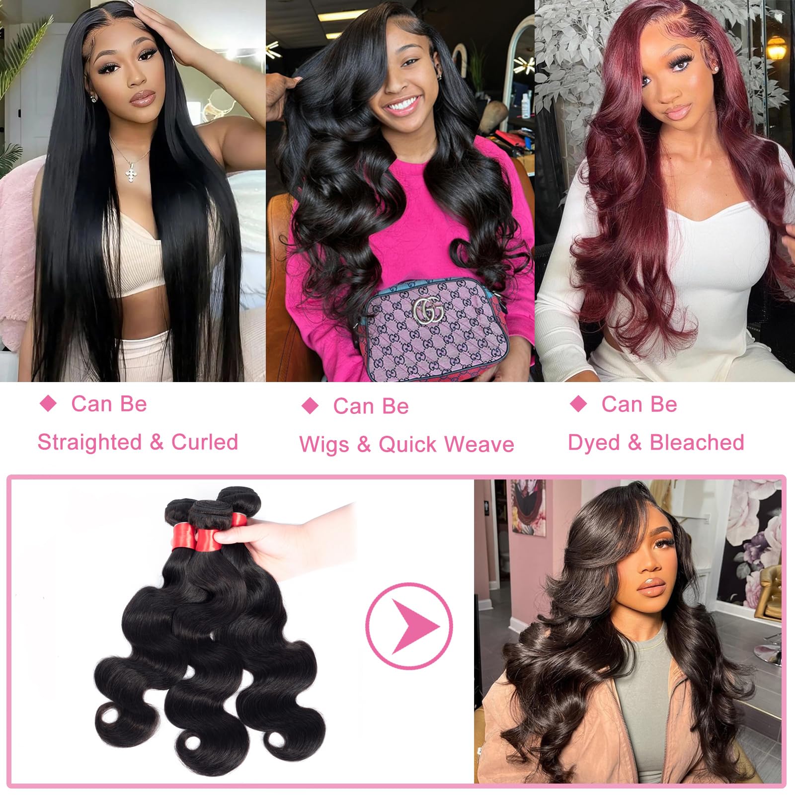 Douyin Brazilian Body Wave 3 Bundles Human Hair 18 20 22 Inch 12A 100% Unprocessed Virgin Human Hair Weave Bundles Deals Natural