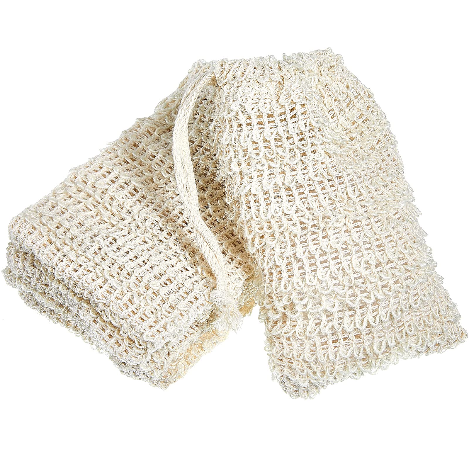 Bbto 5 Pieces Soap Saver Bag Natural Sisal Exfoliating Soap Pouch For Foaming And Drying, Shower, Scrubber(10 X 15 Cm,Beige)